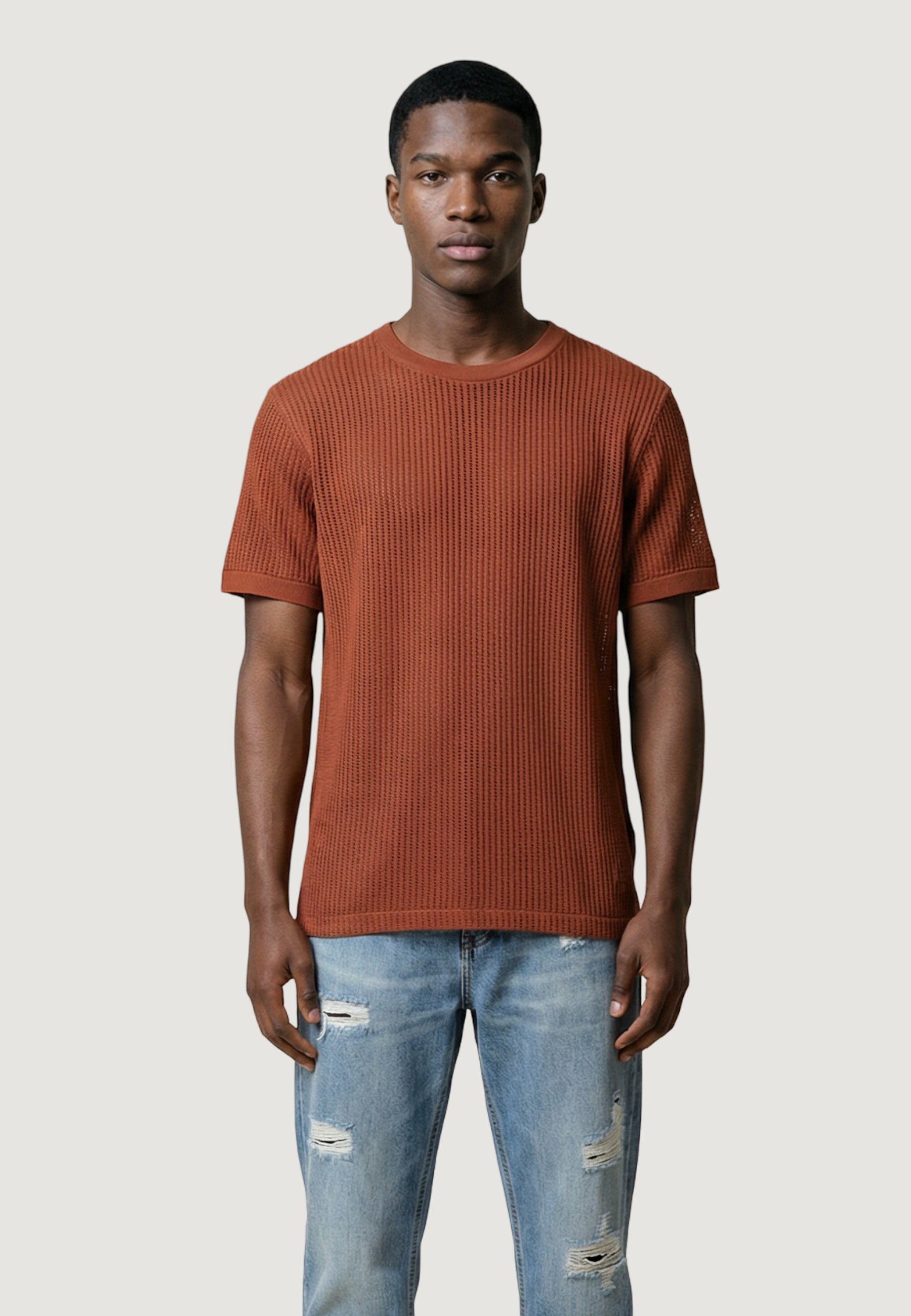 Short-sleeved yarn jersey Antony Morato REGULAR  FIT WITH MATT FOAM LOGO PRINT