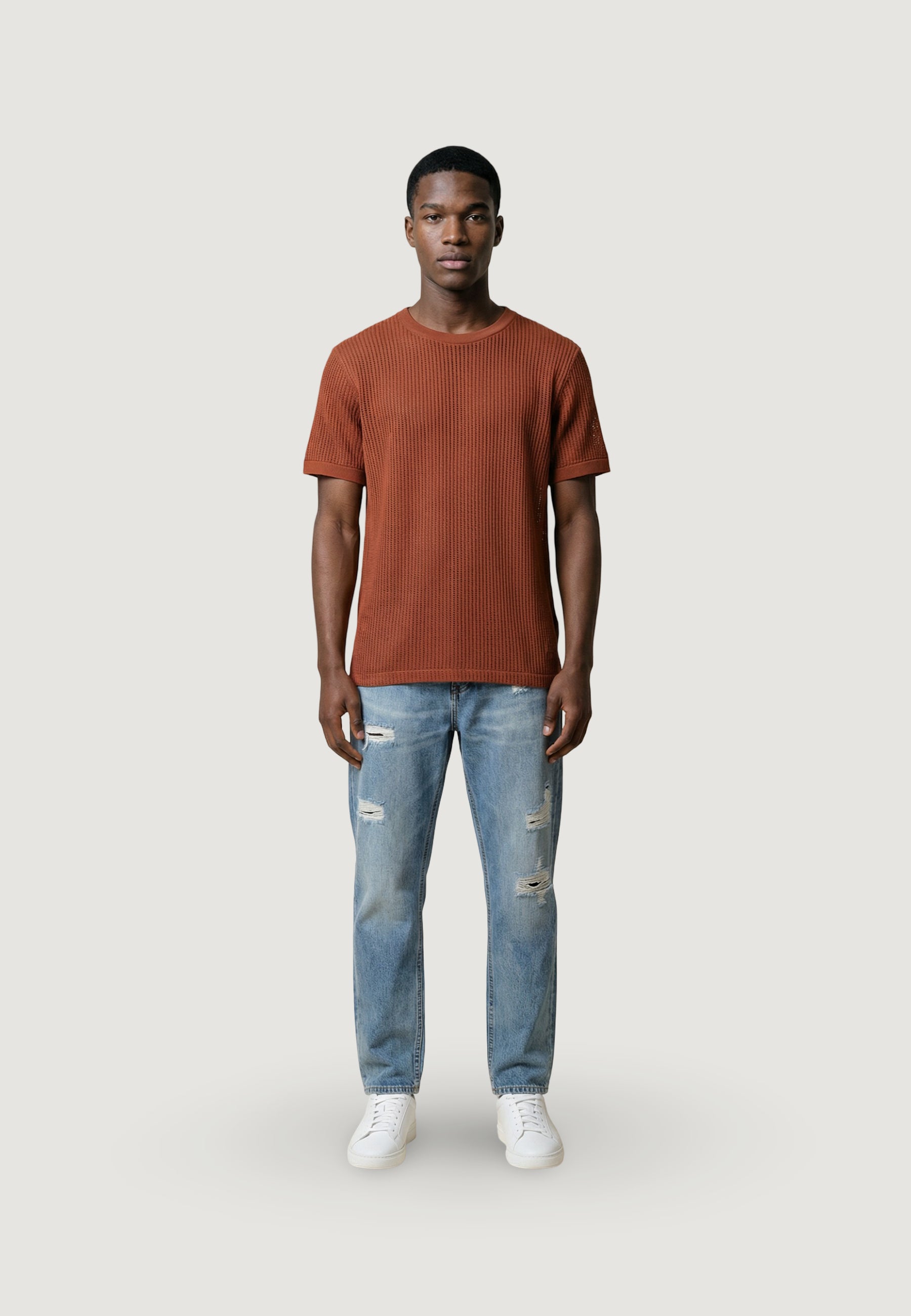 Short-sleeved yarn jersey Antony Morato REGULAR  FIT WITH MATT FOAM LOGO PRINT