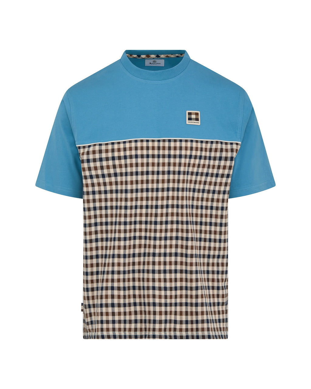 T-shirt Aquascutum Active CLUB CHECK PANEL T-SHIRT