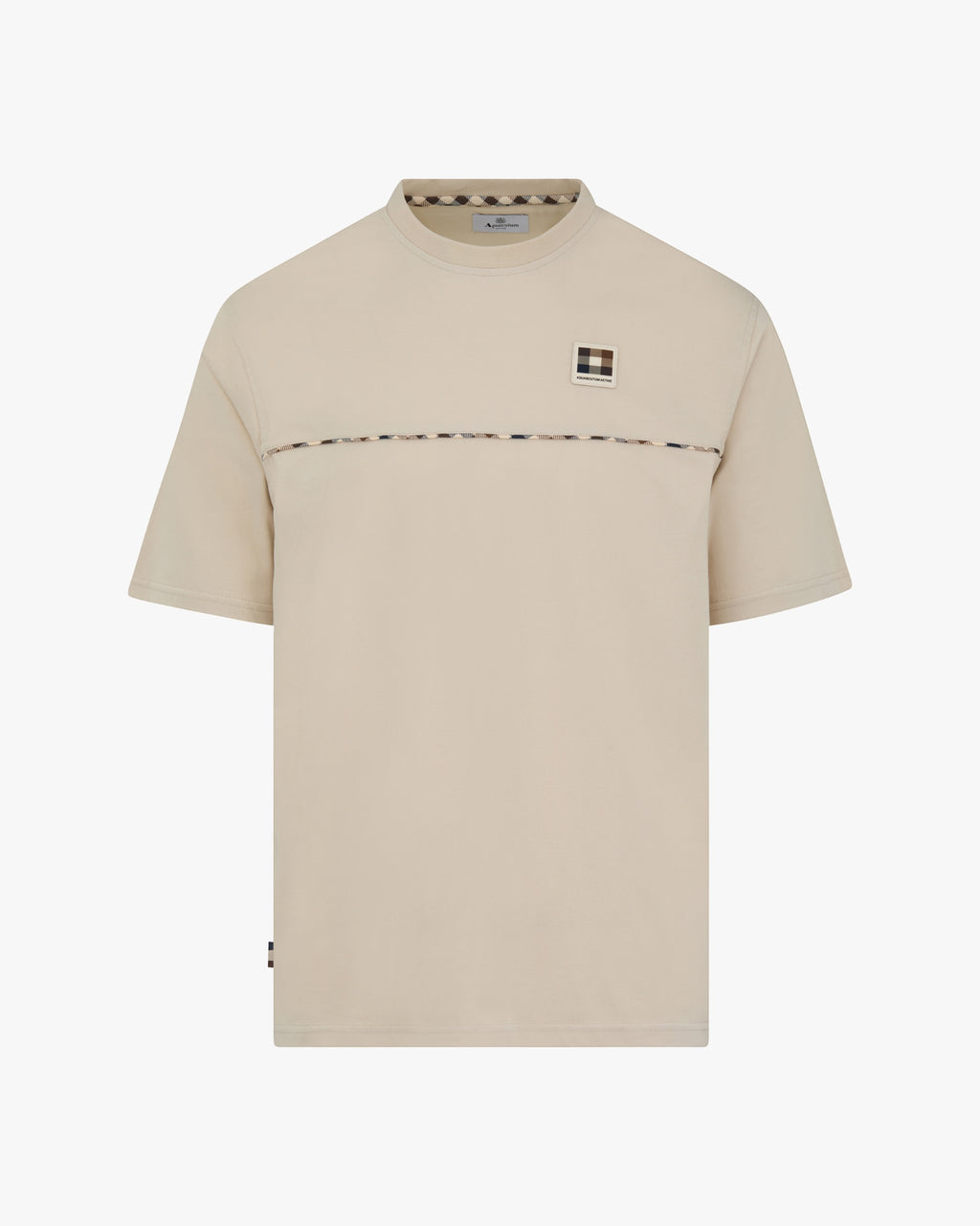 T-shirt Aquascutum Active CLUB CHECK PIPING T-SHIRT