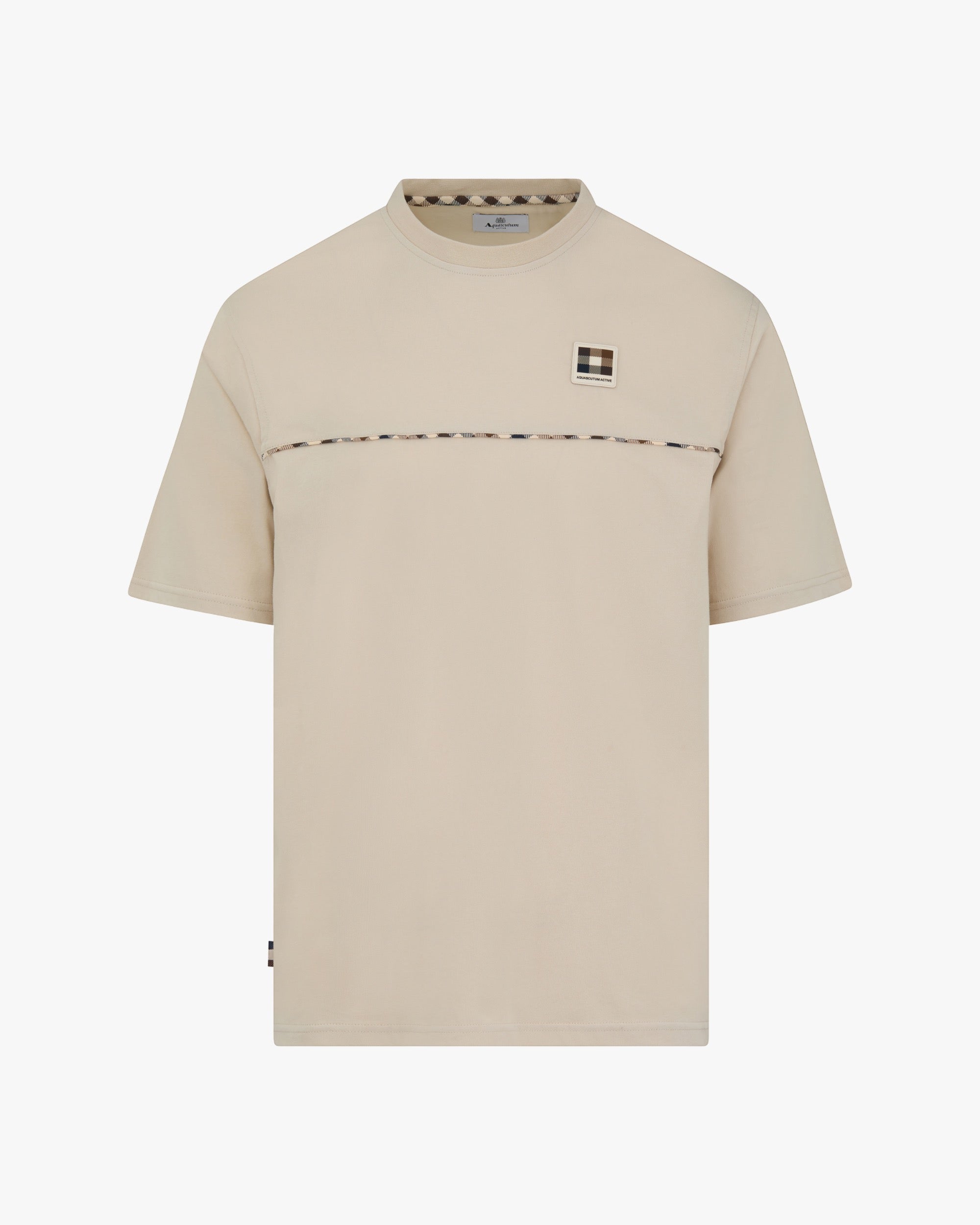 T-shirt Aquascutum Active CLUB CHECK PIPING T-SHIRT