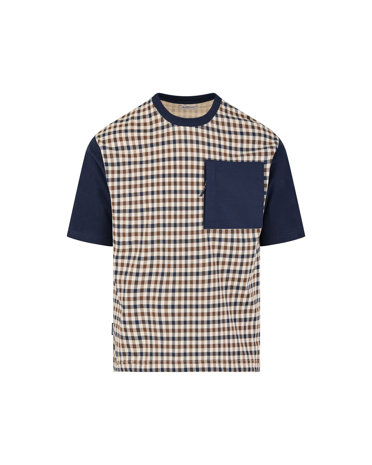 T-shirt Aquascutum Active CHECK PANEL POCKET T-SHIRT