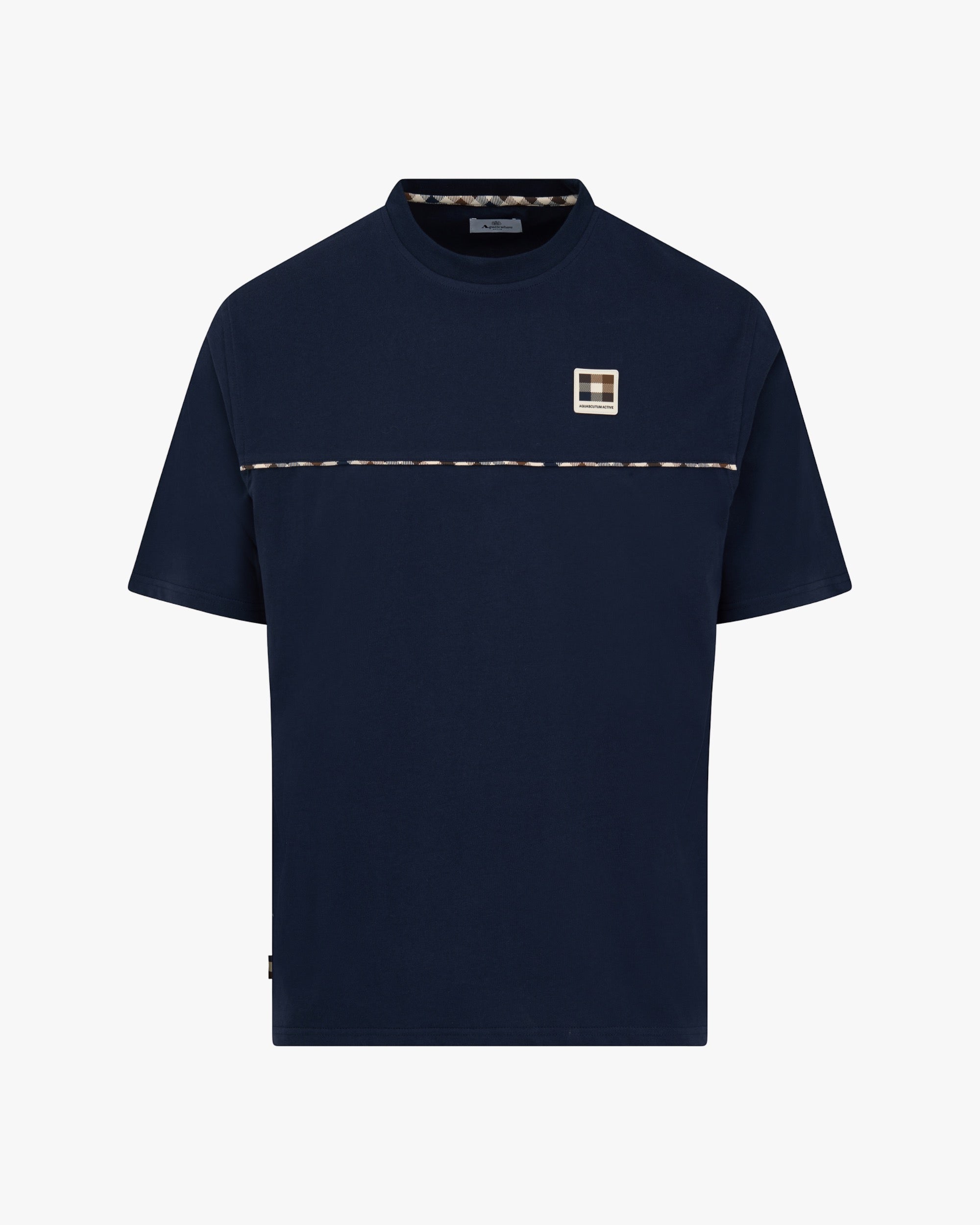 T-shirt Aquascutum Active CLUB CHECK PIPING T-SHIRT