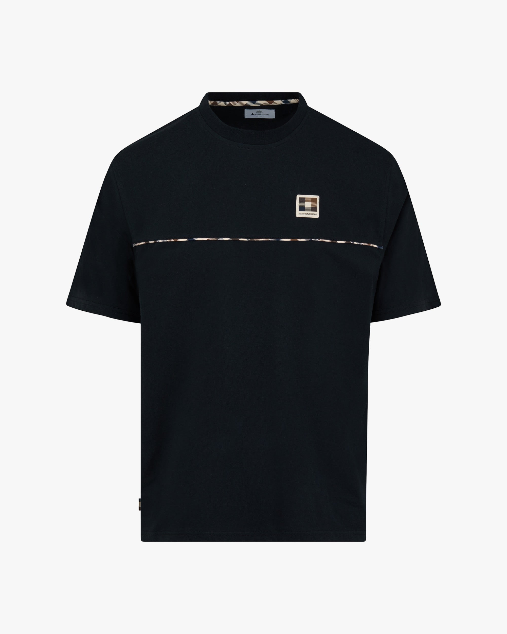 T-shirt Aquascutum Active CLUB CHECK PIPING T-SHIRT