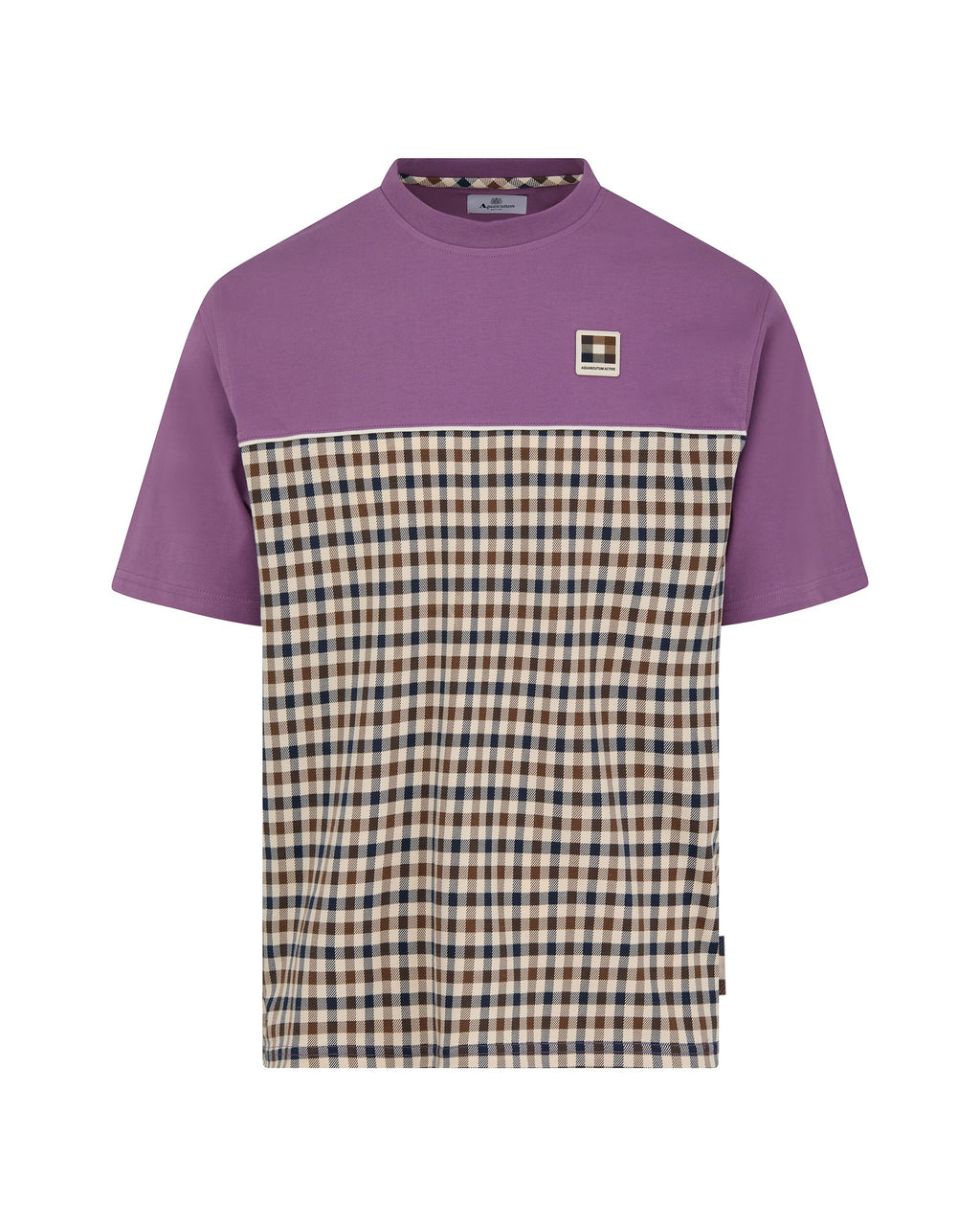 T-shirt Aquascutum Active CLUB CHECK PANEL T-SHIRT