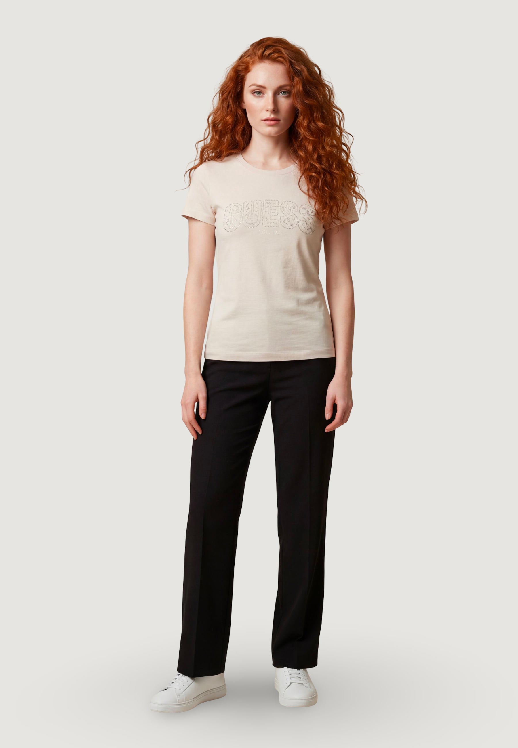 T-shirt Guess CN SS LOGO LACE TEE