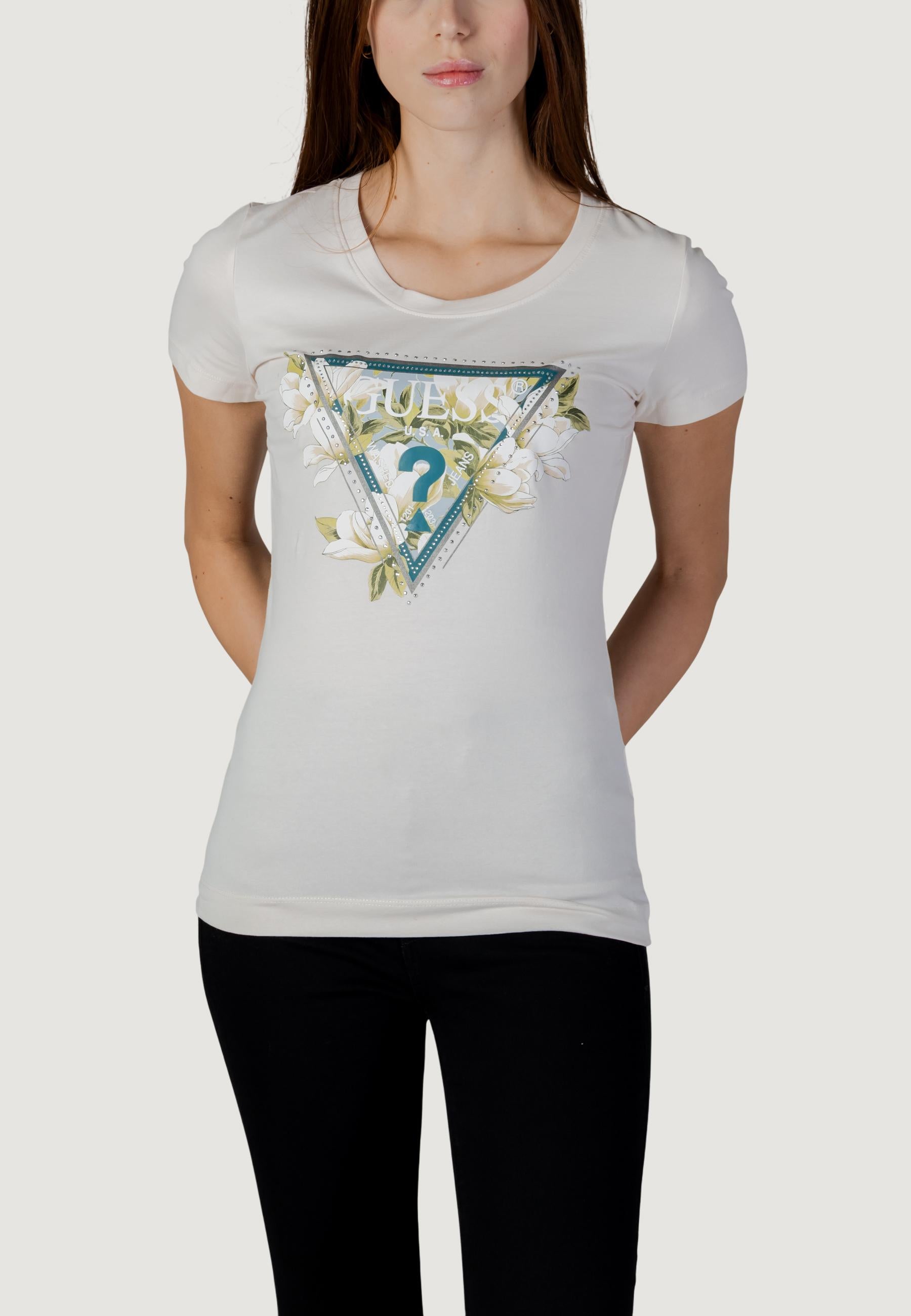 T-shirts Guess SS CN CAMELIA TRIANGLE TEE