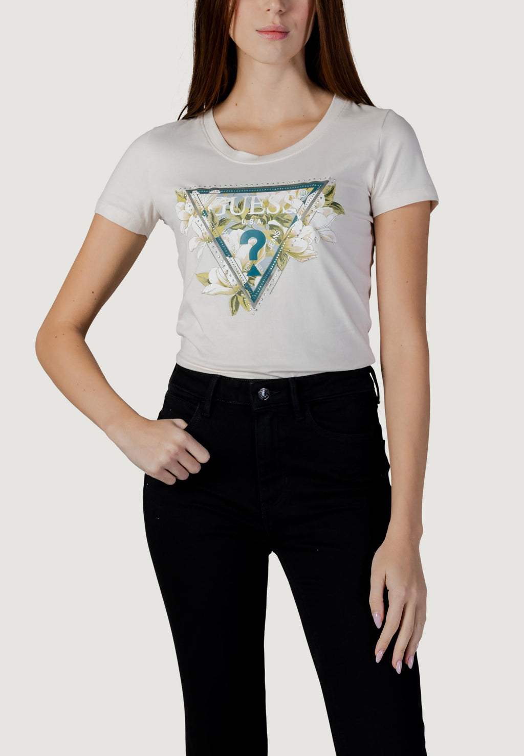 T-shirt Guess SS CN CAMELIA TRIANGLE TEE