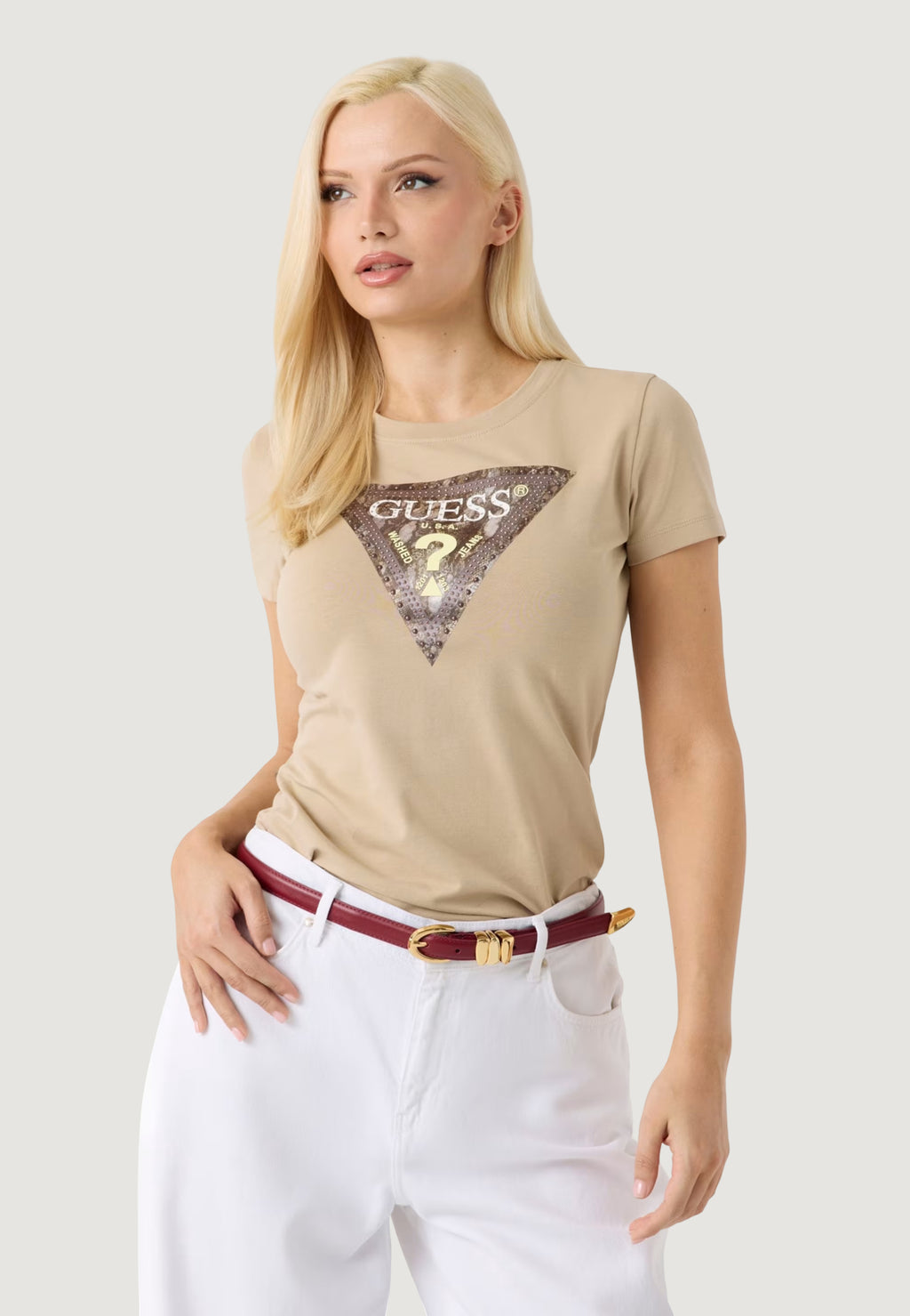 T-shirts Guess SS CN SNAKE TRIANGLE