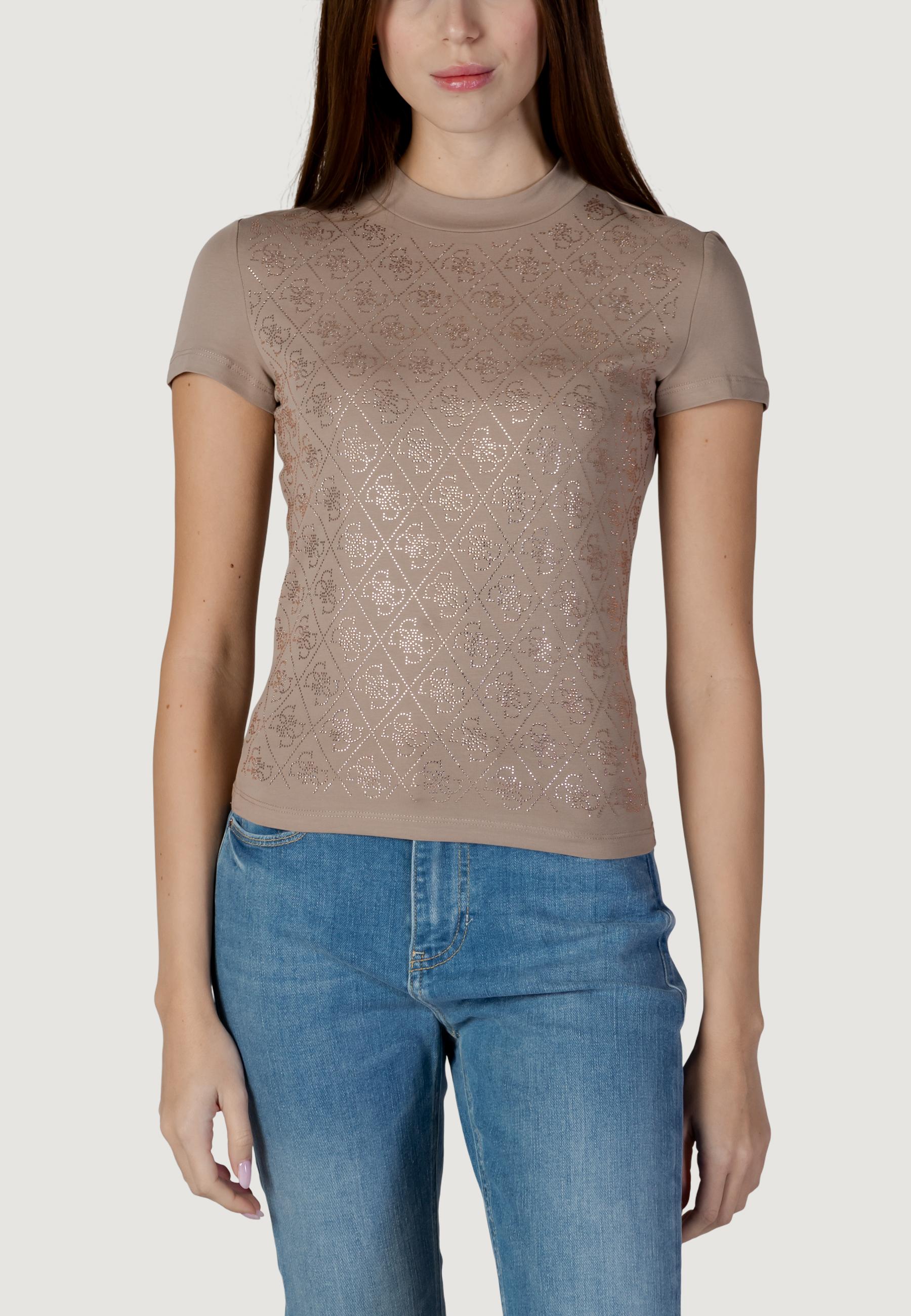 T-shirt Guess SS MOCK NECK ALL OVER 4G TEE