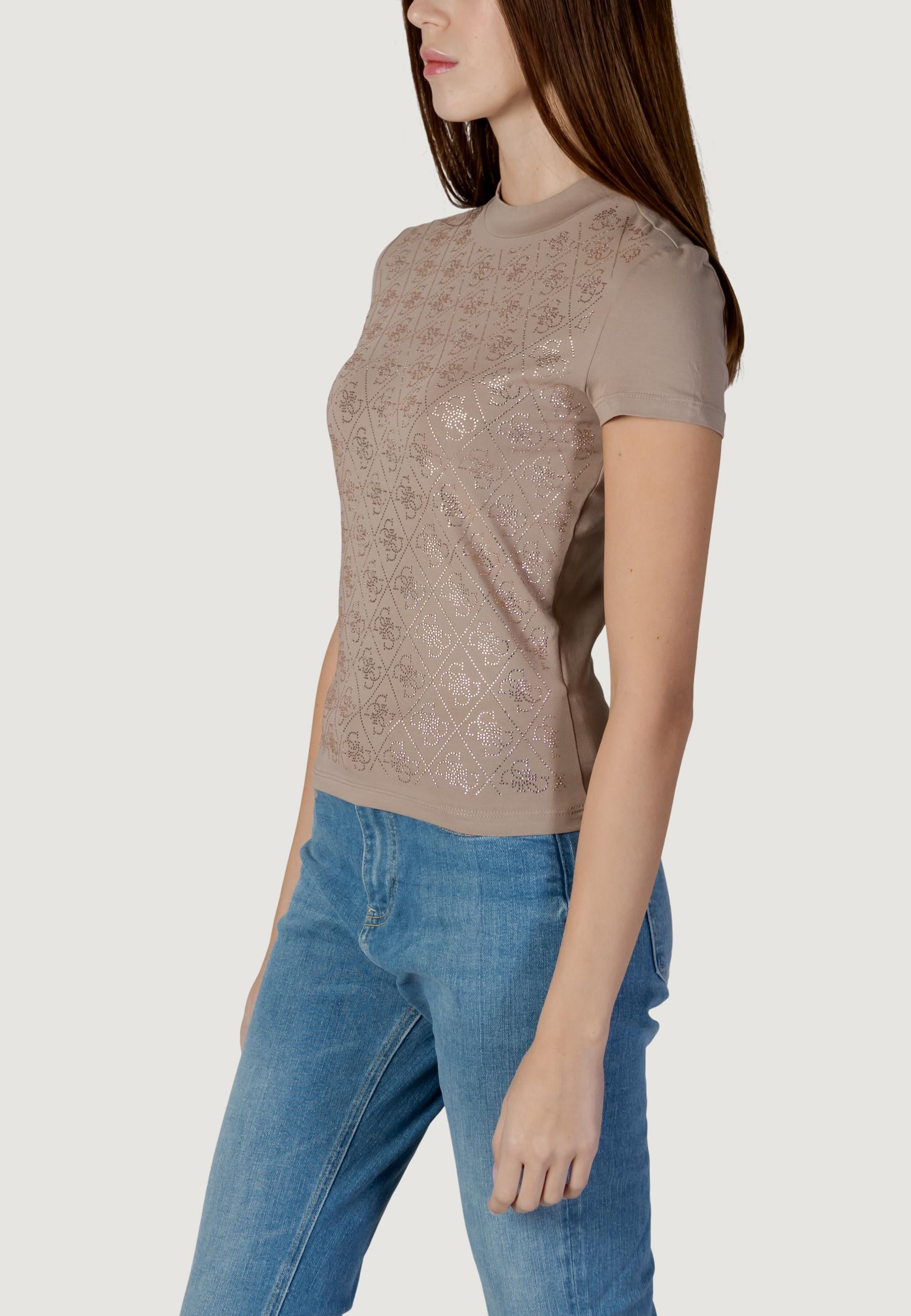 T-shirt Guess SS MOCK NECK ALL OVER 4G TEE