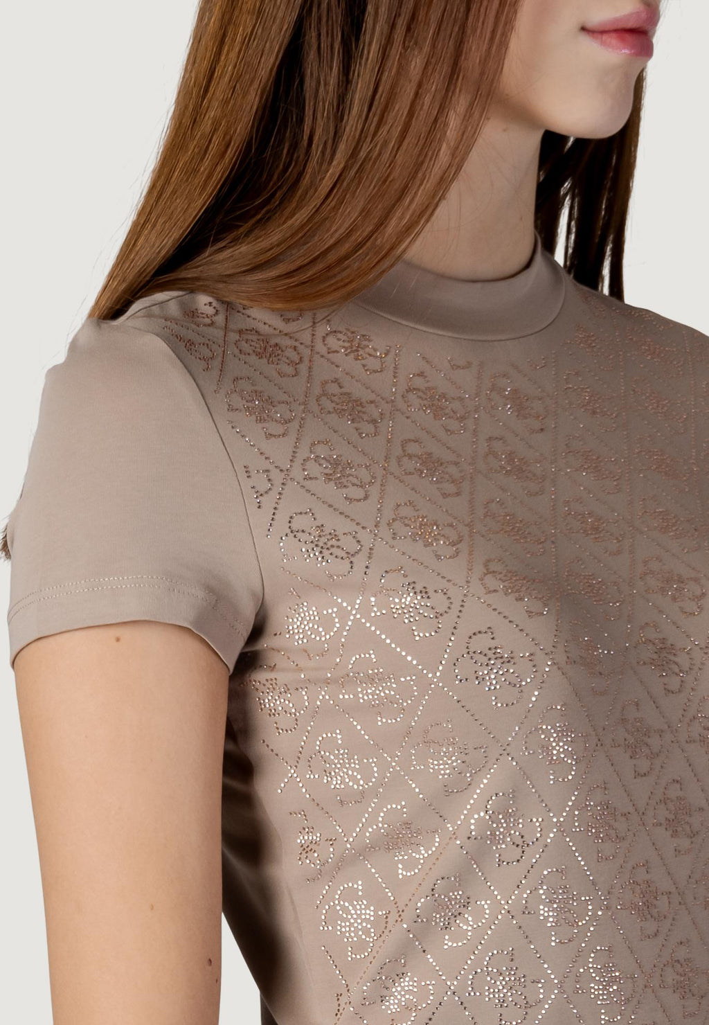 T-shirt Guess SS MOCK NECK ALL OVER 4G TEE