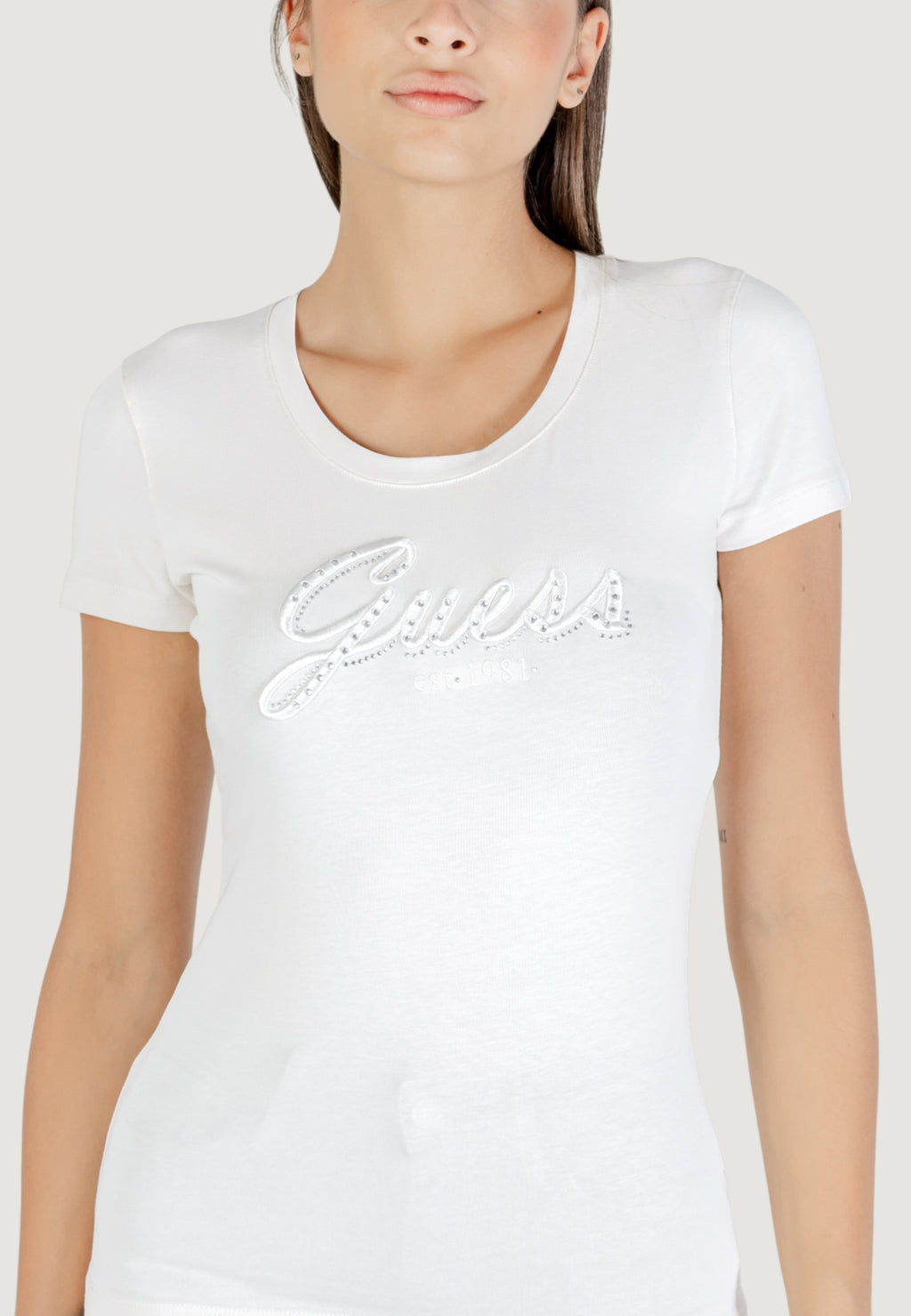 T-shirts Guess CN SS EMBRO SCRIPT LOGO TEE