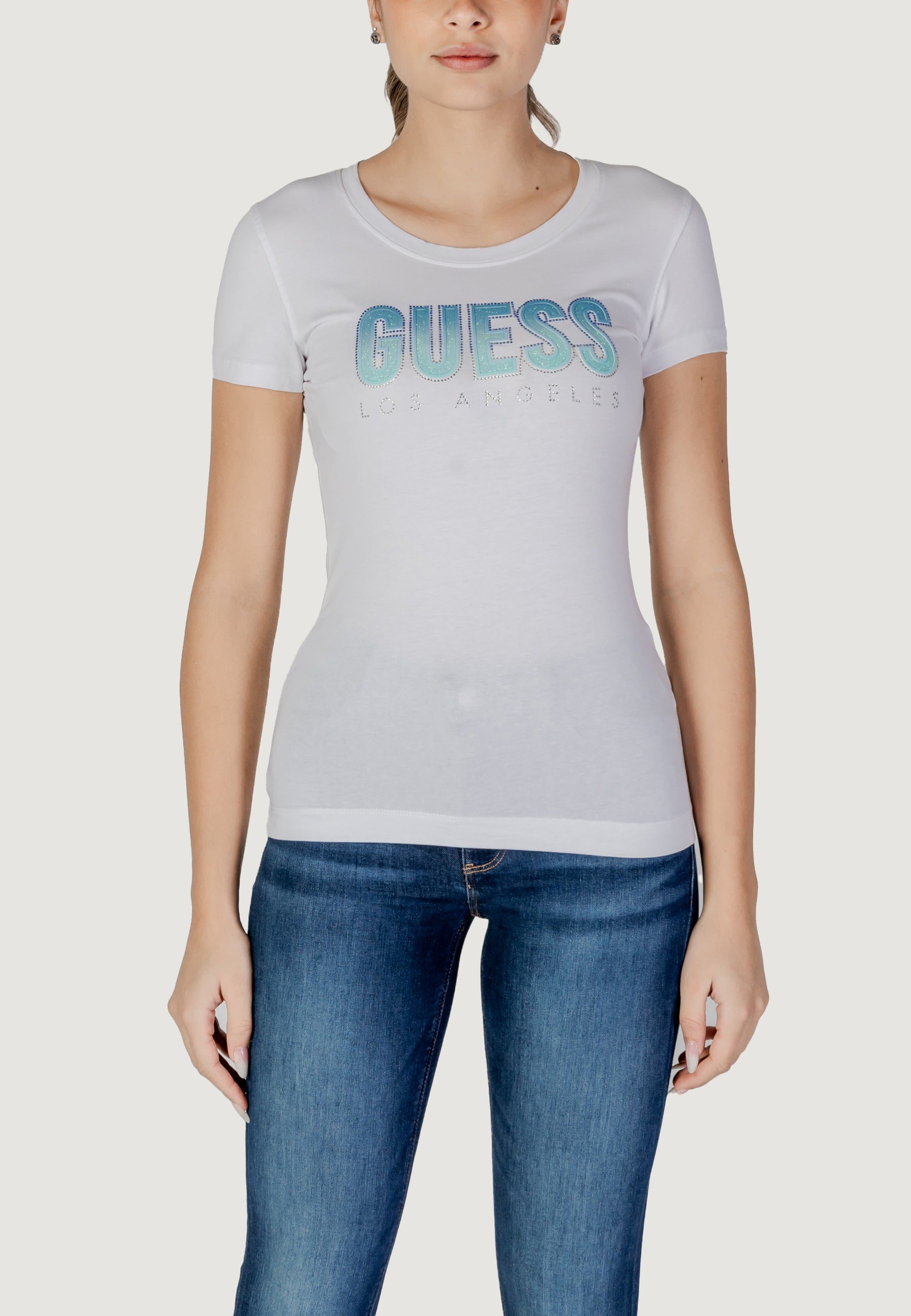 T-shirts Guess CN SS GLITTER DEGRAD
