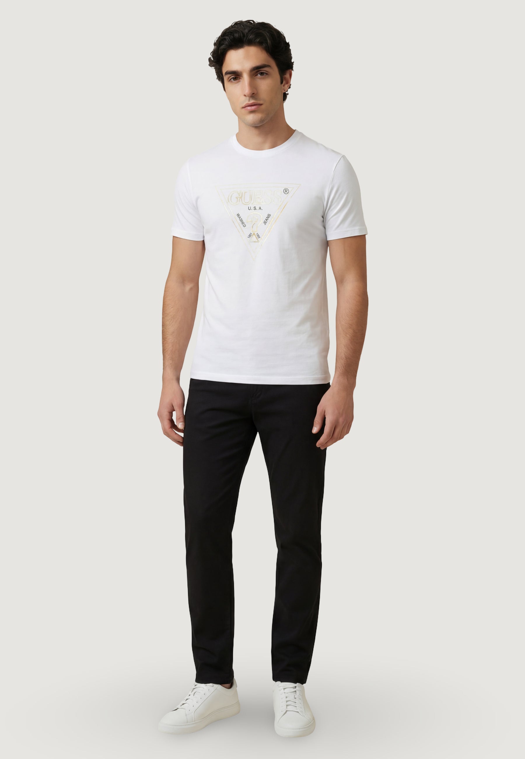 T-shirt Guess CN SS TRIANGLE HD MULTICOLOR T