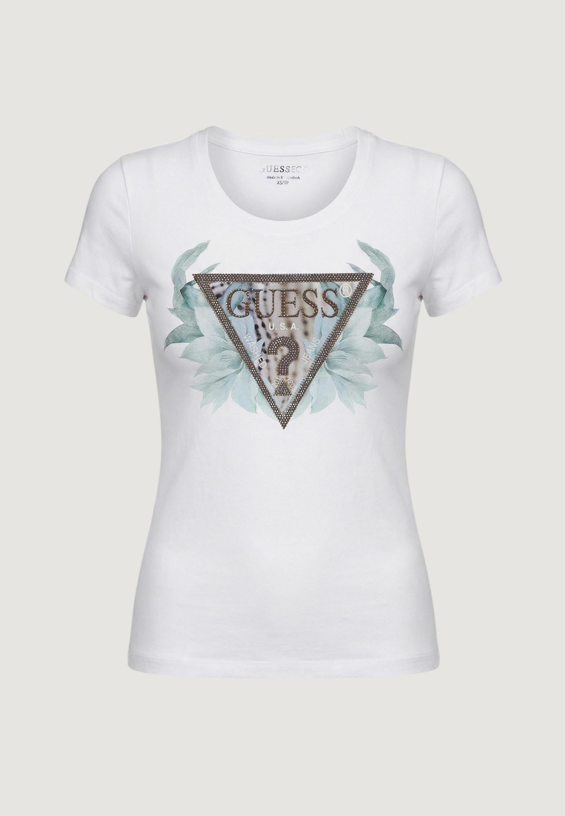 T-shirt Guess SS CN FLOWER TRIANGLE TEE