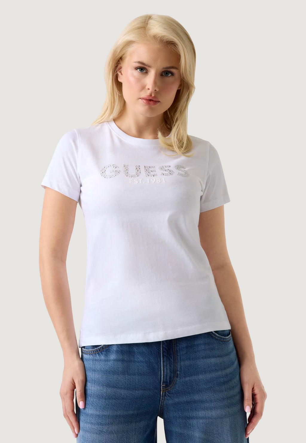 T-shirt Guess SS CN GUESS STUDS SCRIPT TEE