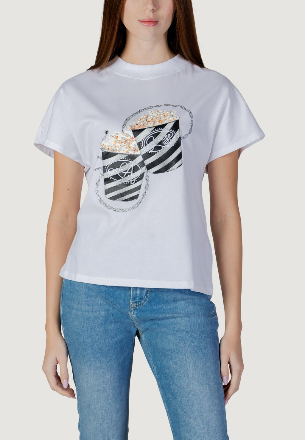 T-shirt Guess SS CN POPCORN TEE