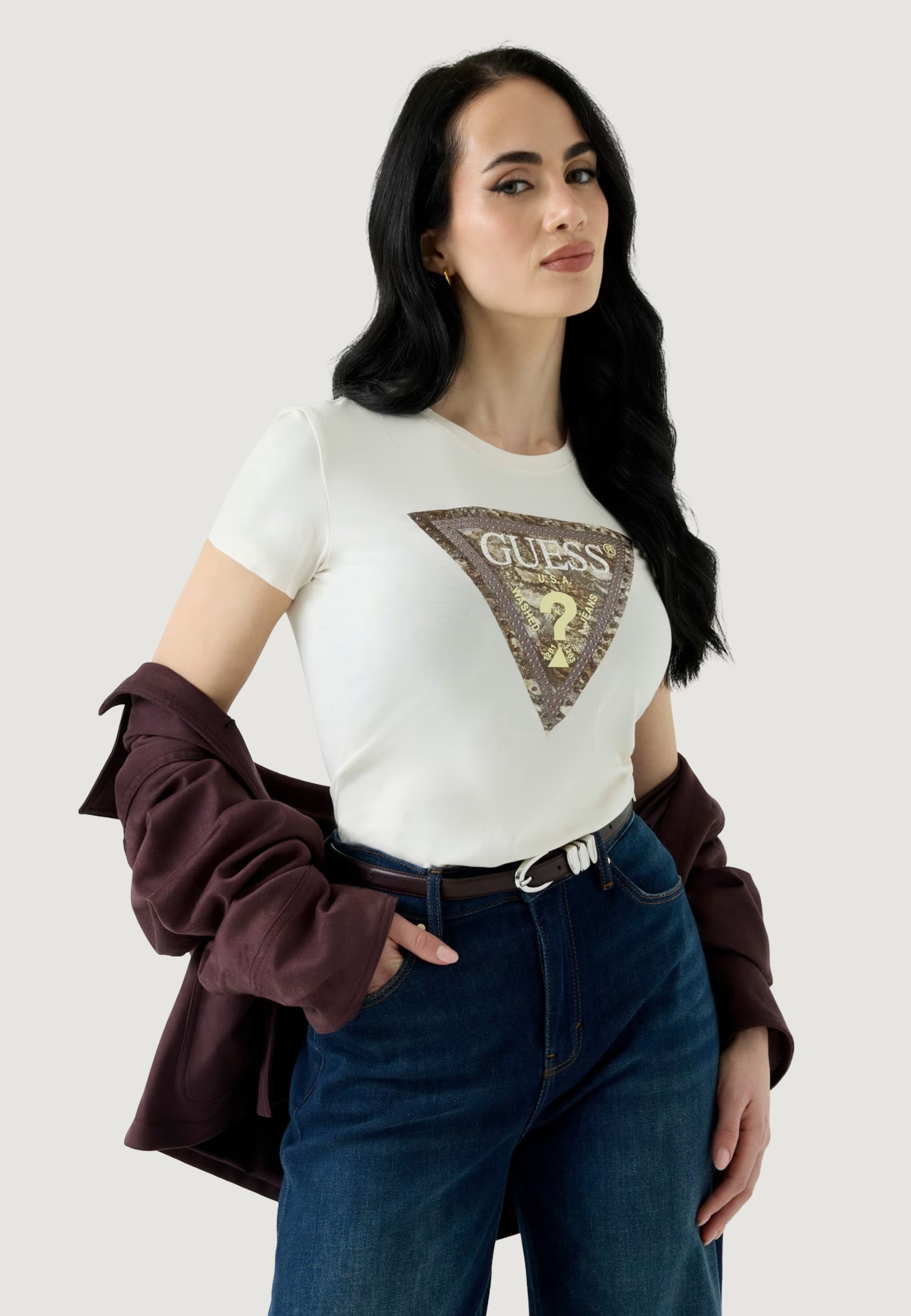 T-shirt Guess SS CN SNAKE TRIANGLE