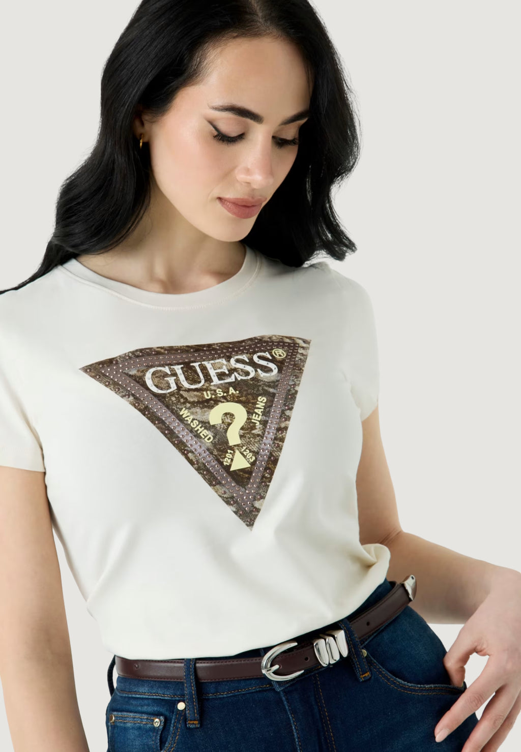 T-shirts Guess SS CN SNAKE TRIANGLE