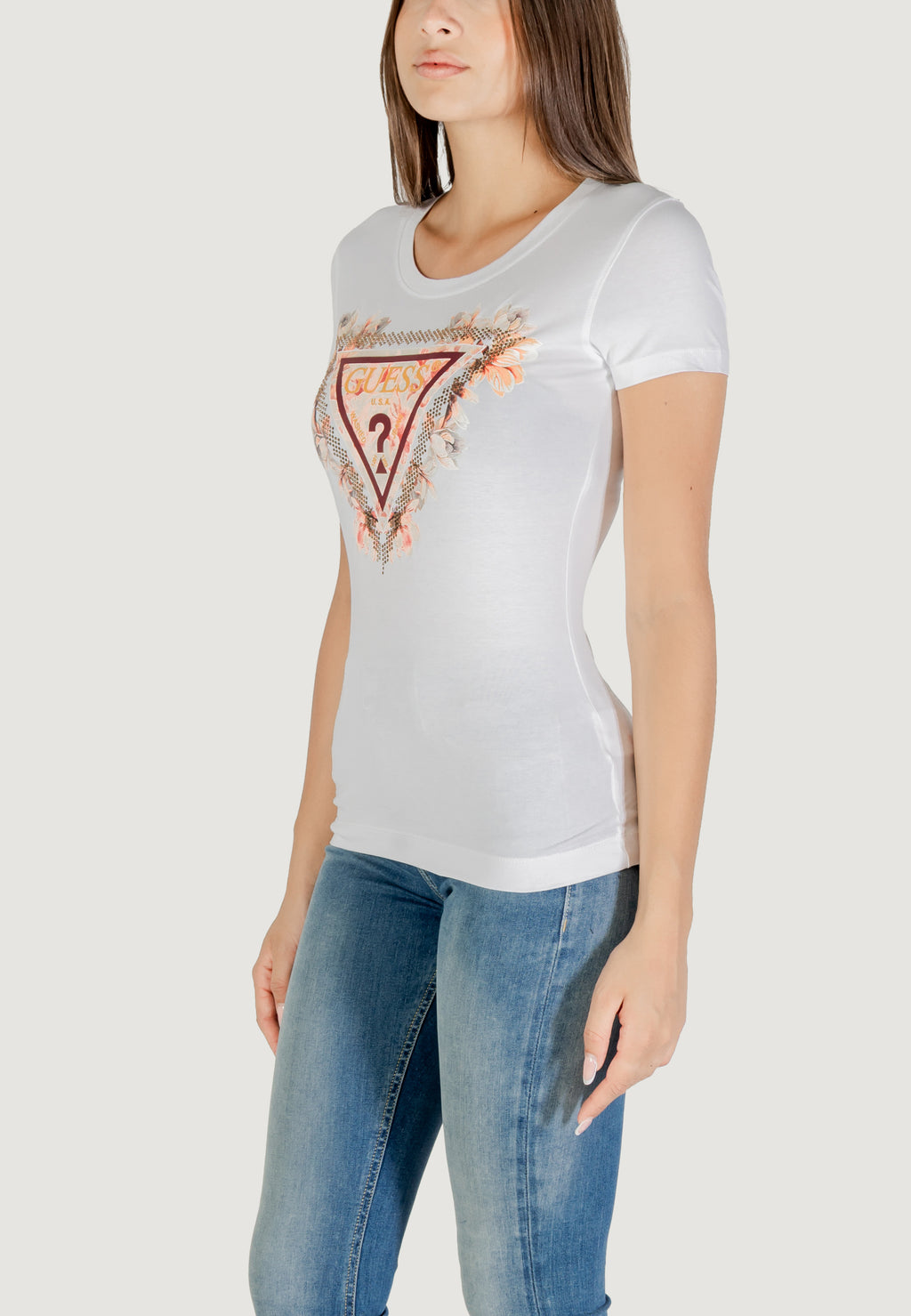 T-shirts Guess SS TRIANGLE FLOWERS TEE