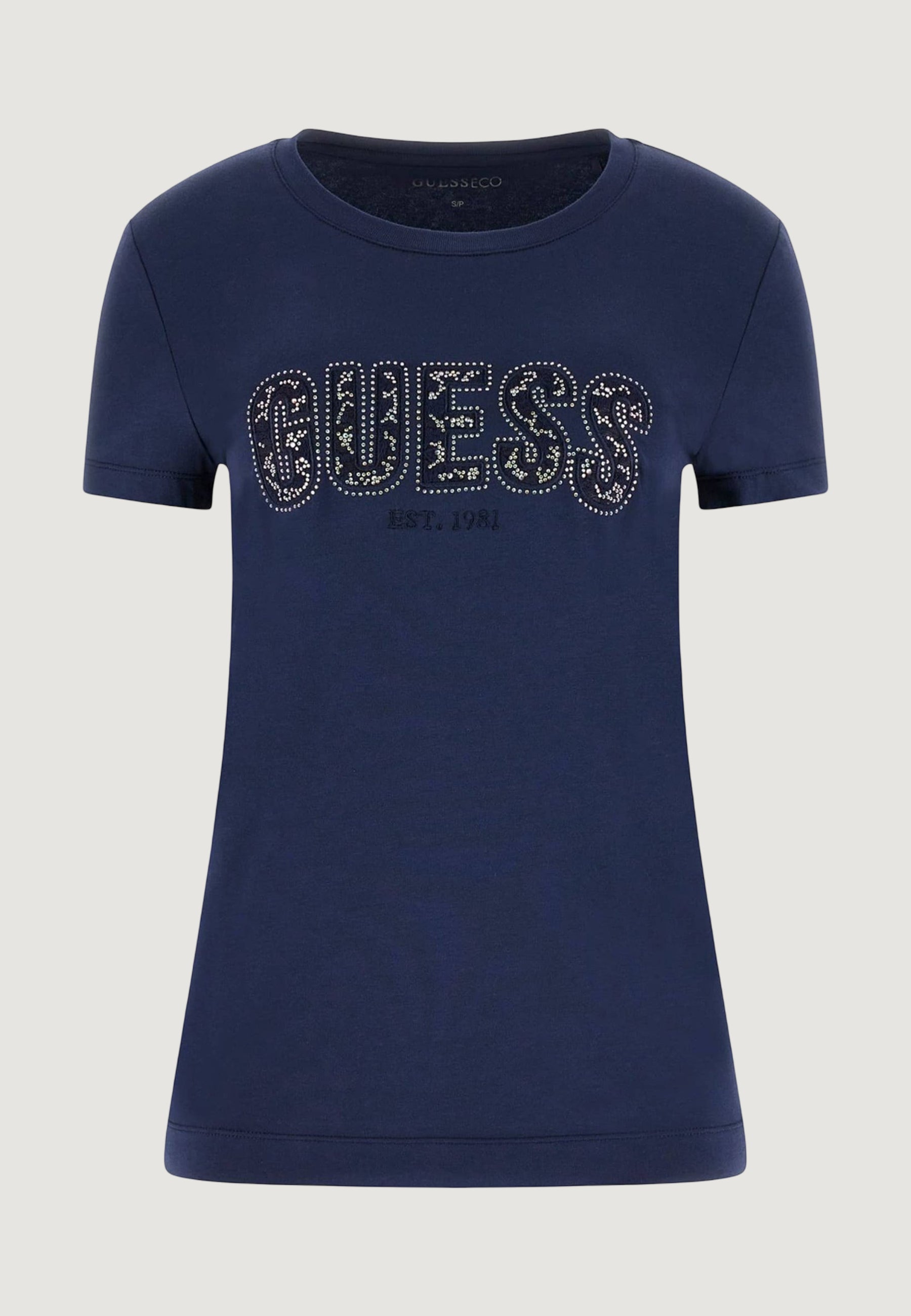 T-shirt Guess CN SS LOGO LACE TEE