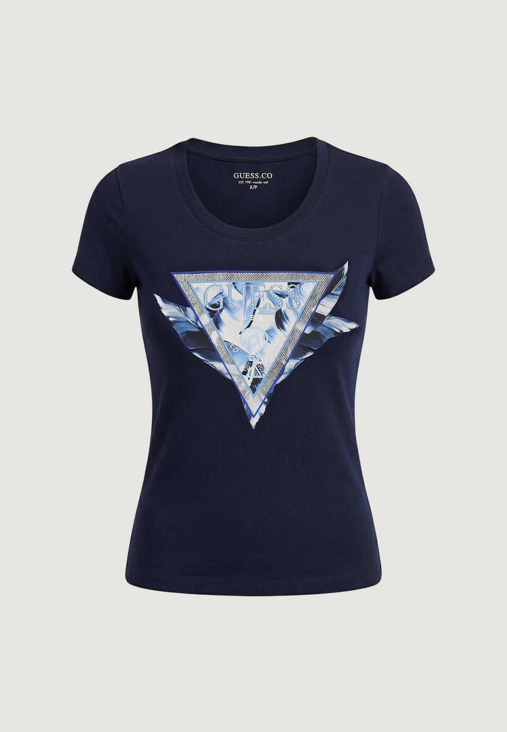 T-shirt Guess SS CN FEATHER TRIANGLE TEE