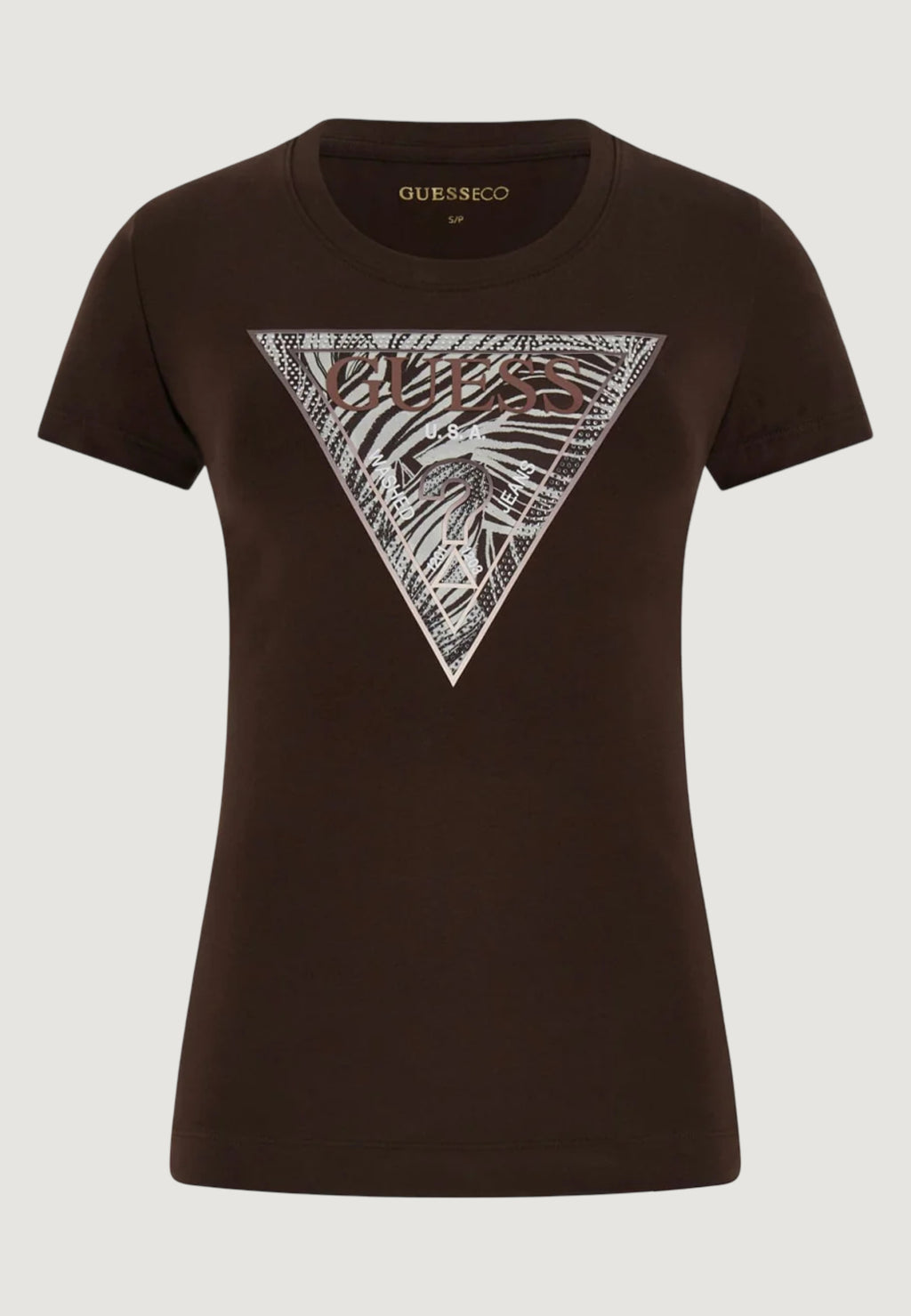 T-shirts Guess SS CN ZEBRA TRIANGLE TEE