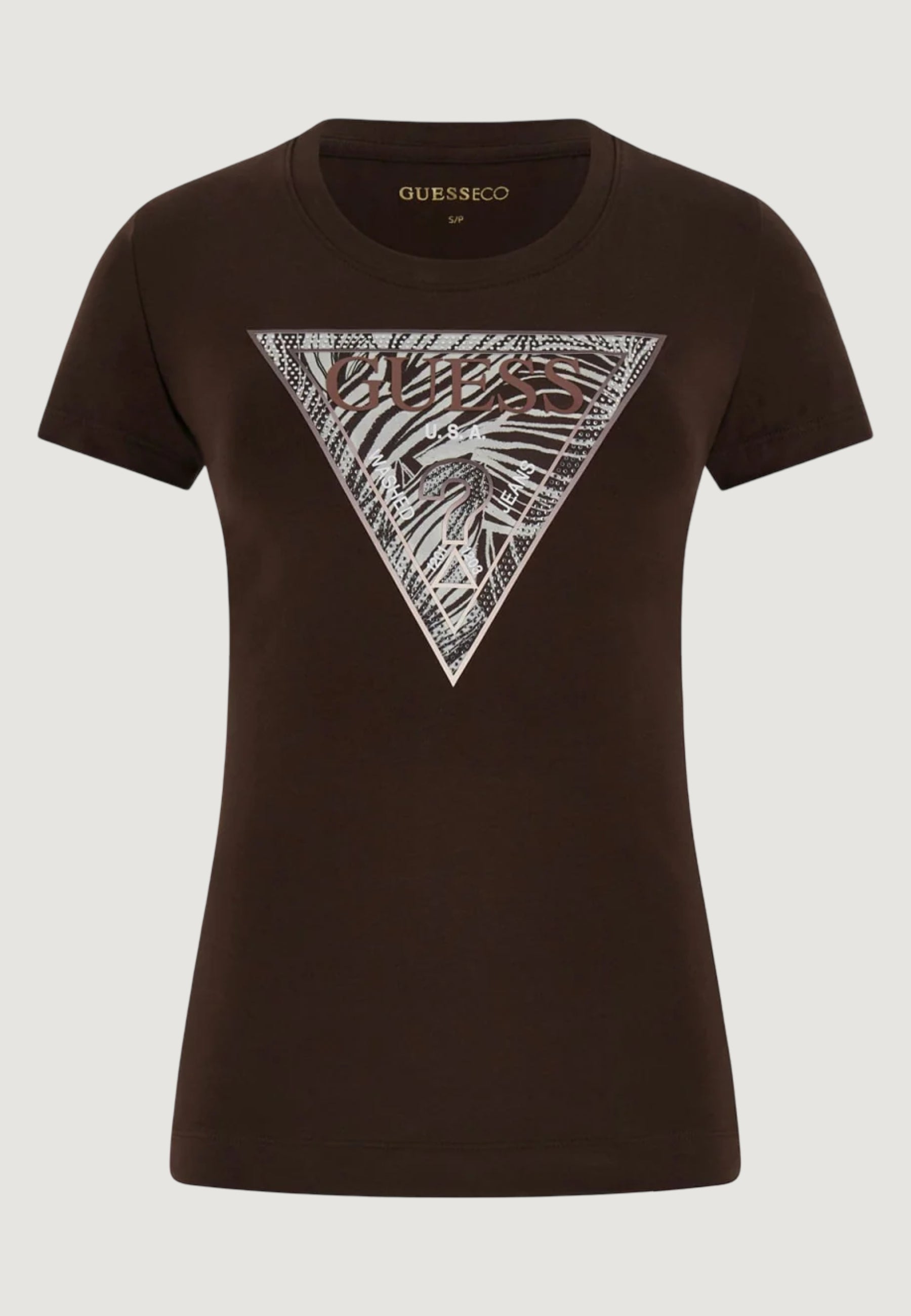 T-shirts Guess SS CN ZEBRA TRIANGLE TEE