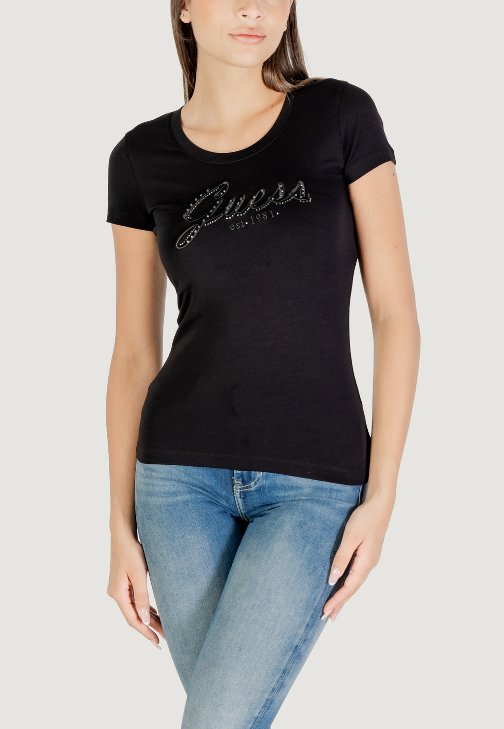 T-shirts Guess CN SS EMBRO SCRIPT LOGO TEE