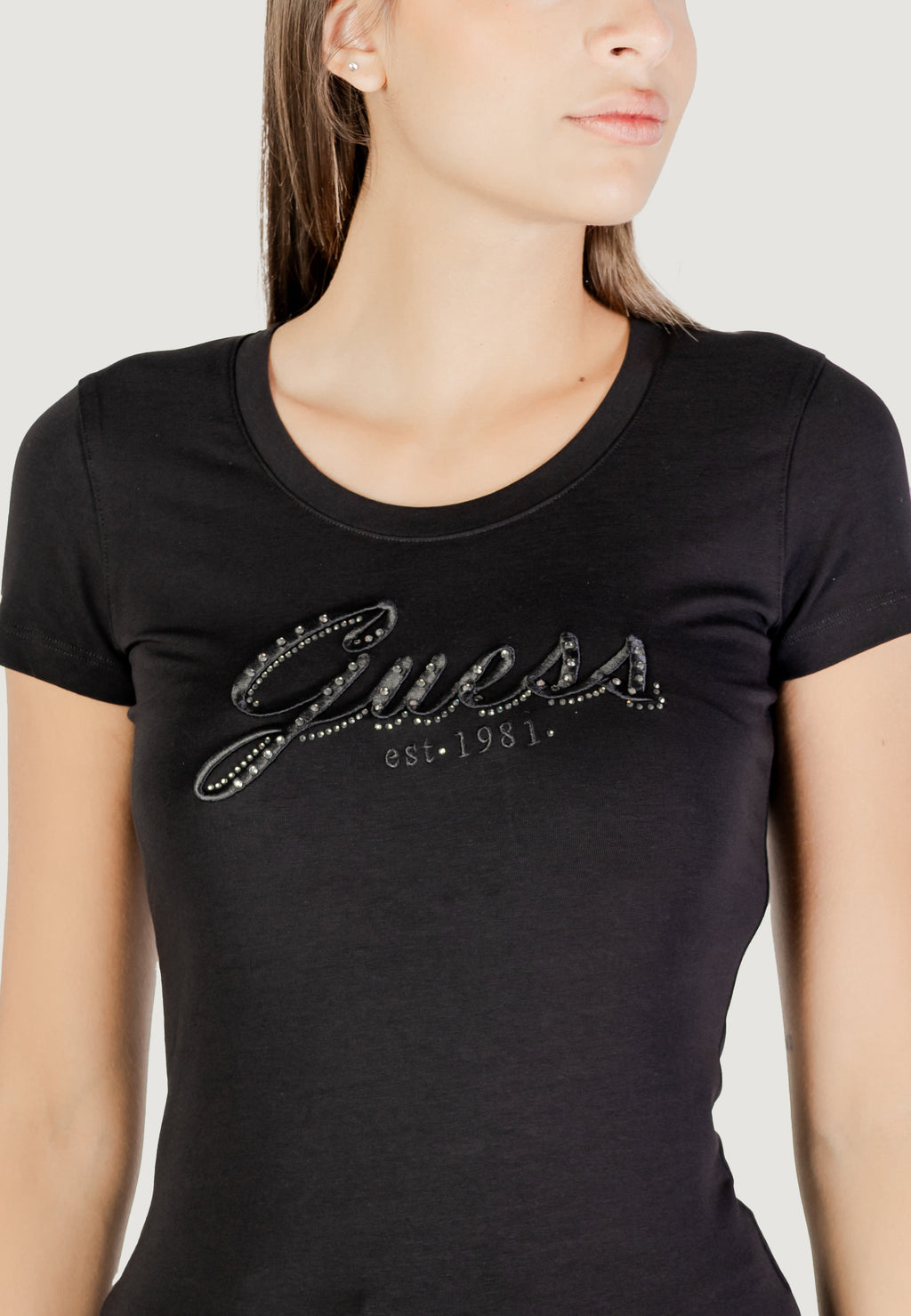T-shirts Guess CN SS EMBRO SCRIPT LOGO TEE