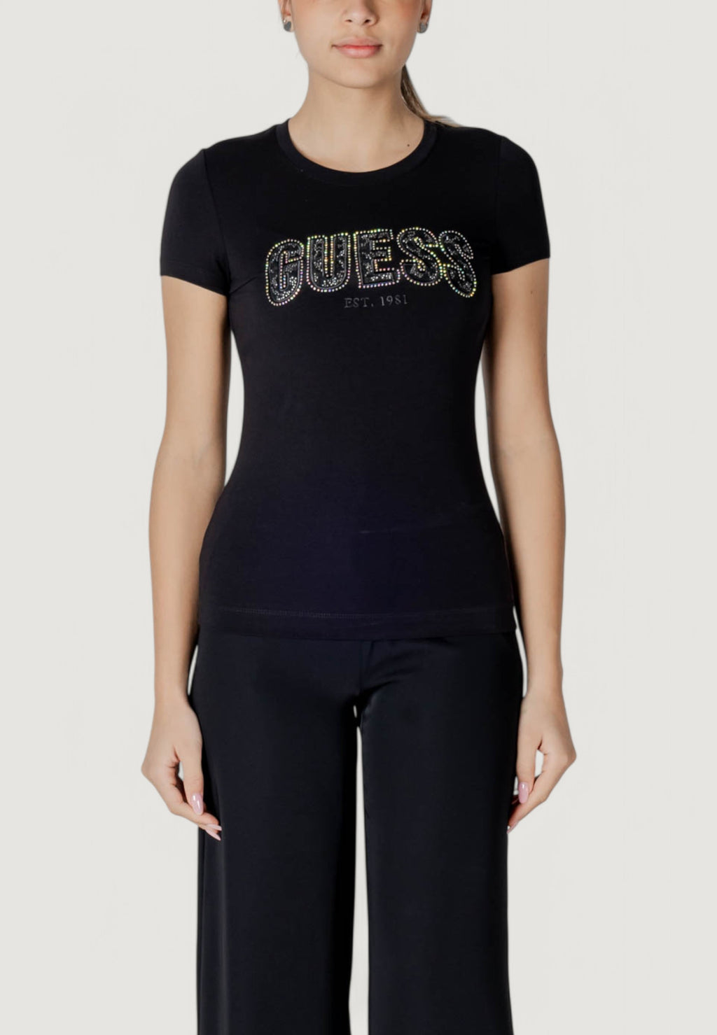 T-shirt Guess CN SS LOGO LACE TEE