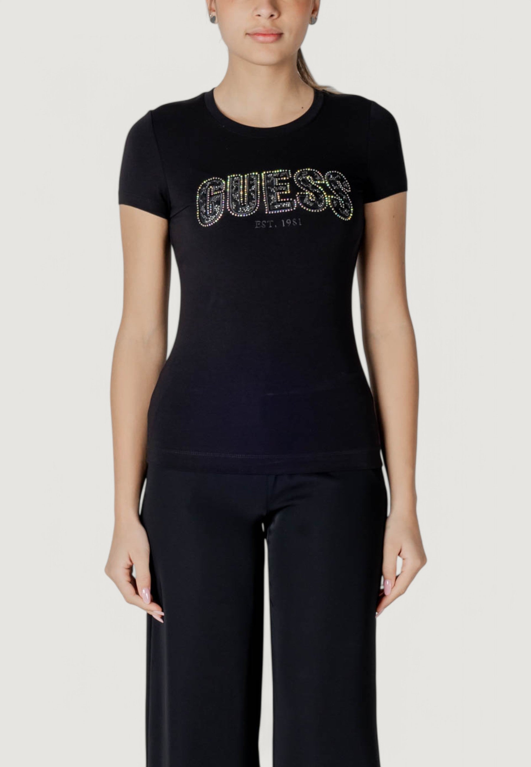 T-shirt Guess CN SS LOGO LACE TEE