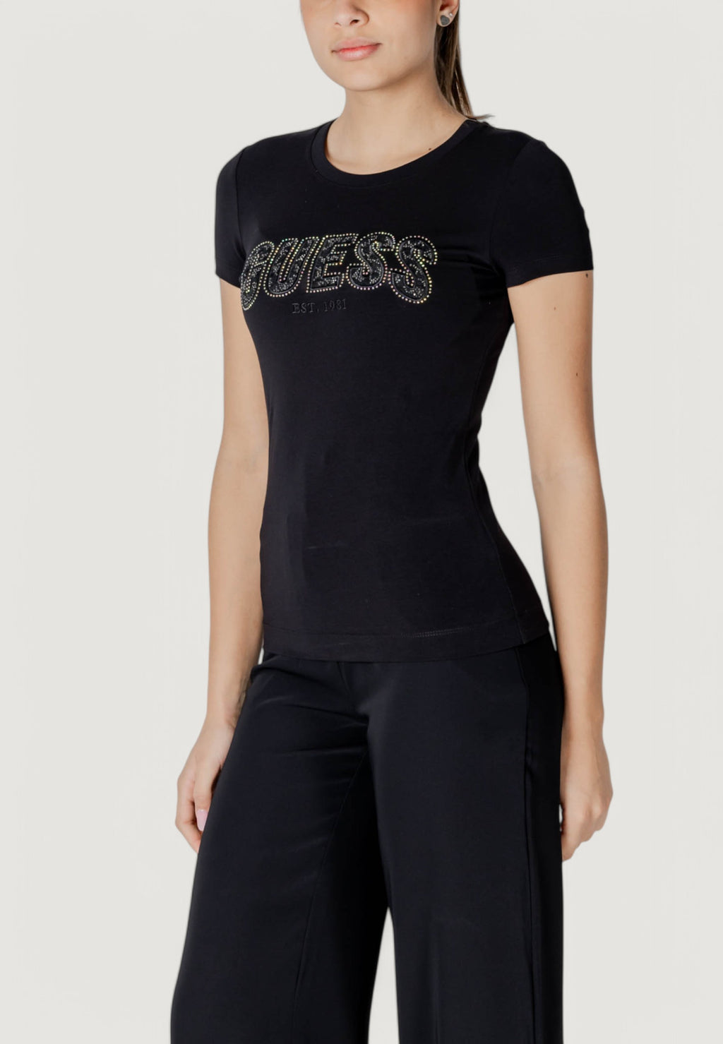 T-shirt Guess CN SS LOGO LACE TEE