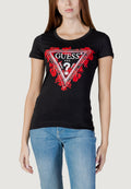 T-shirt Guess SS CN FLOWERS TRIANGLE TEE