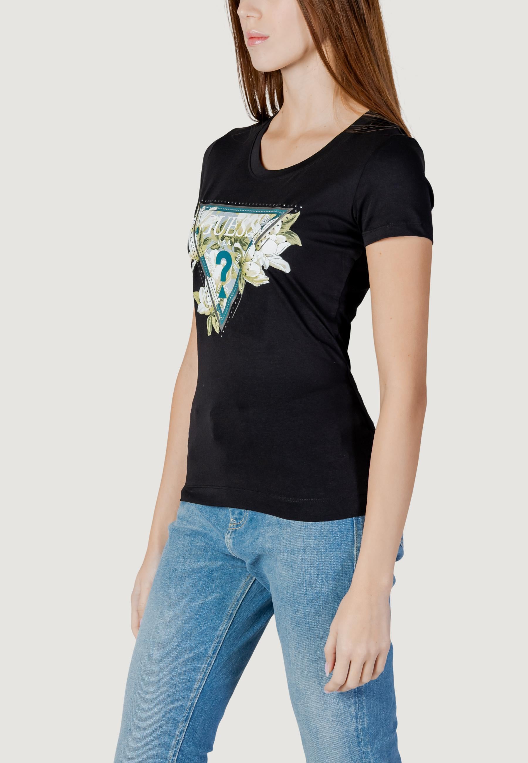 T-shirt Guess SS CN CAMELIA TRIANGLE TEE