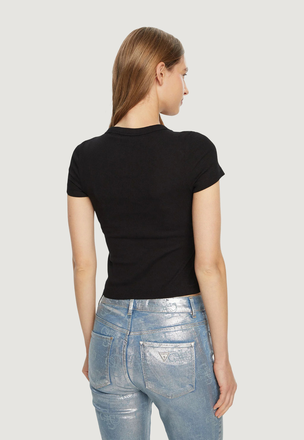T-shirt Guess SS CN RIB LOGO TEE