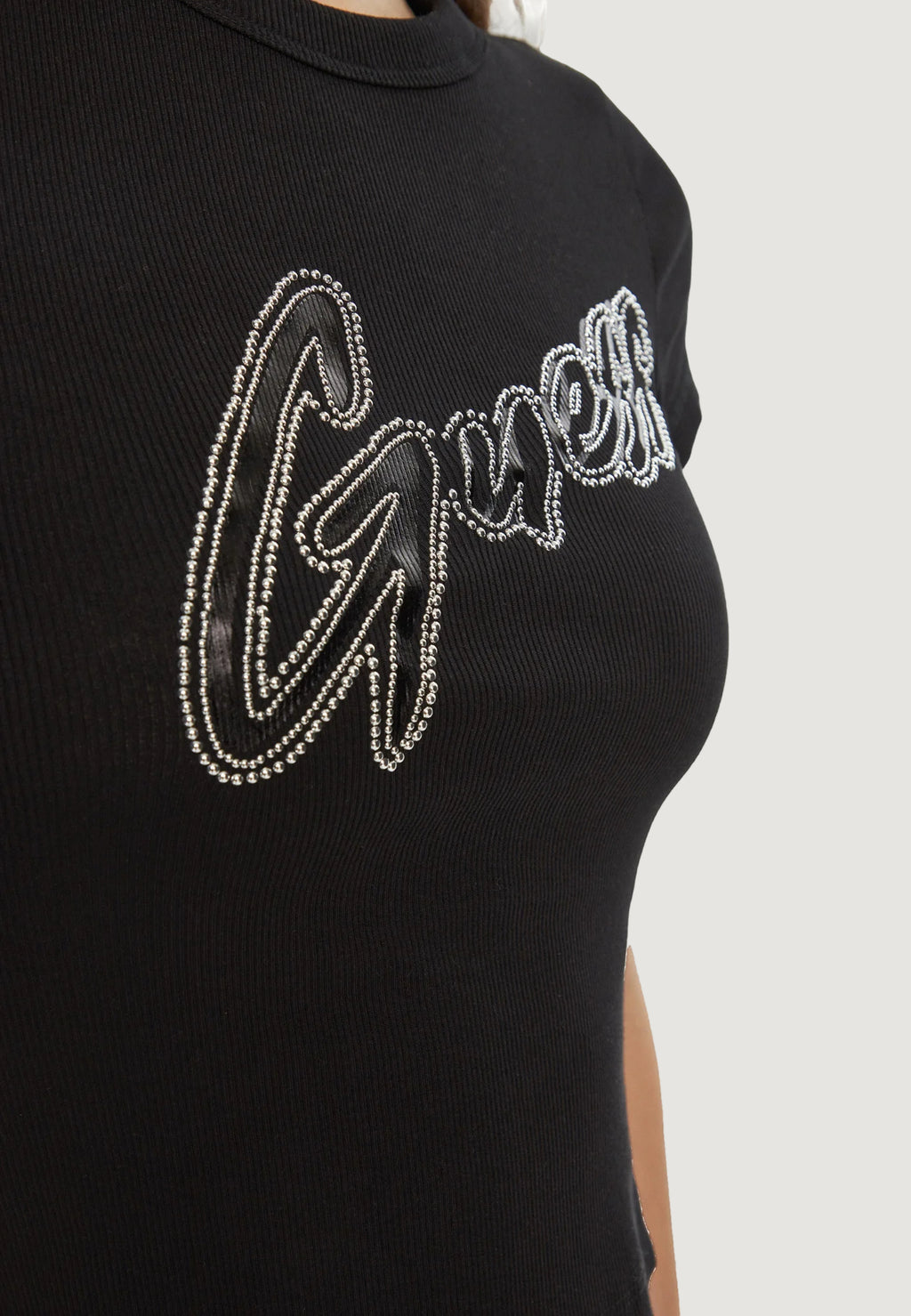 T-shirt Guess SS CN RIB LOGO TEE