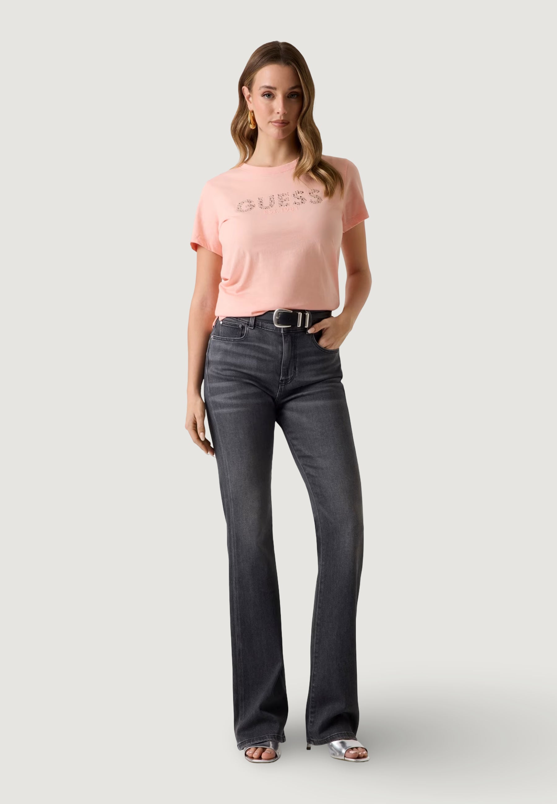 T-shirt Guess SS CN GUESS STUDS SCRIPT TEE