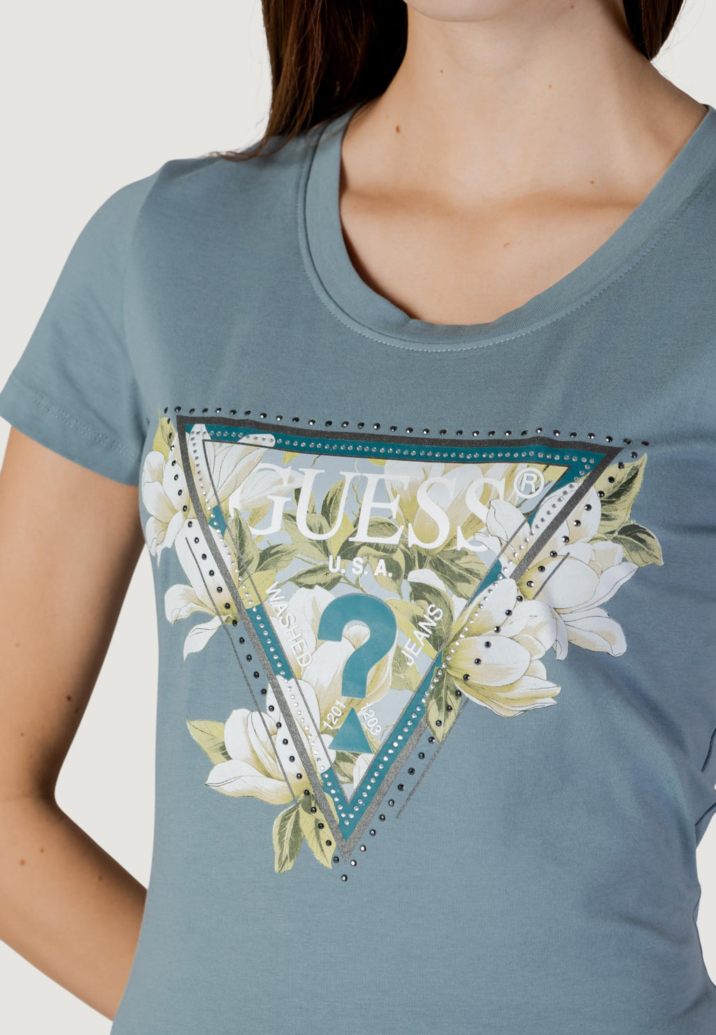 T-shirt Guess SS CN CAMELIA TRIANGLE TEE