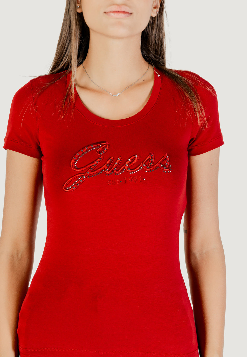 T-shirts Guess CN SS EMBRO SCRIPT LOGO TEE