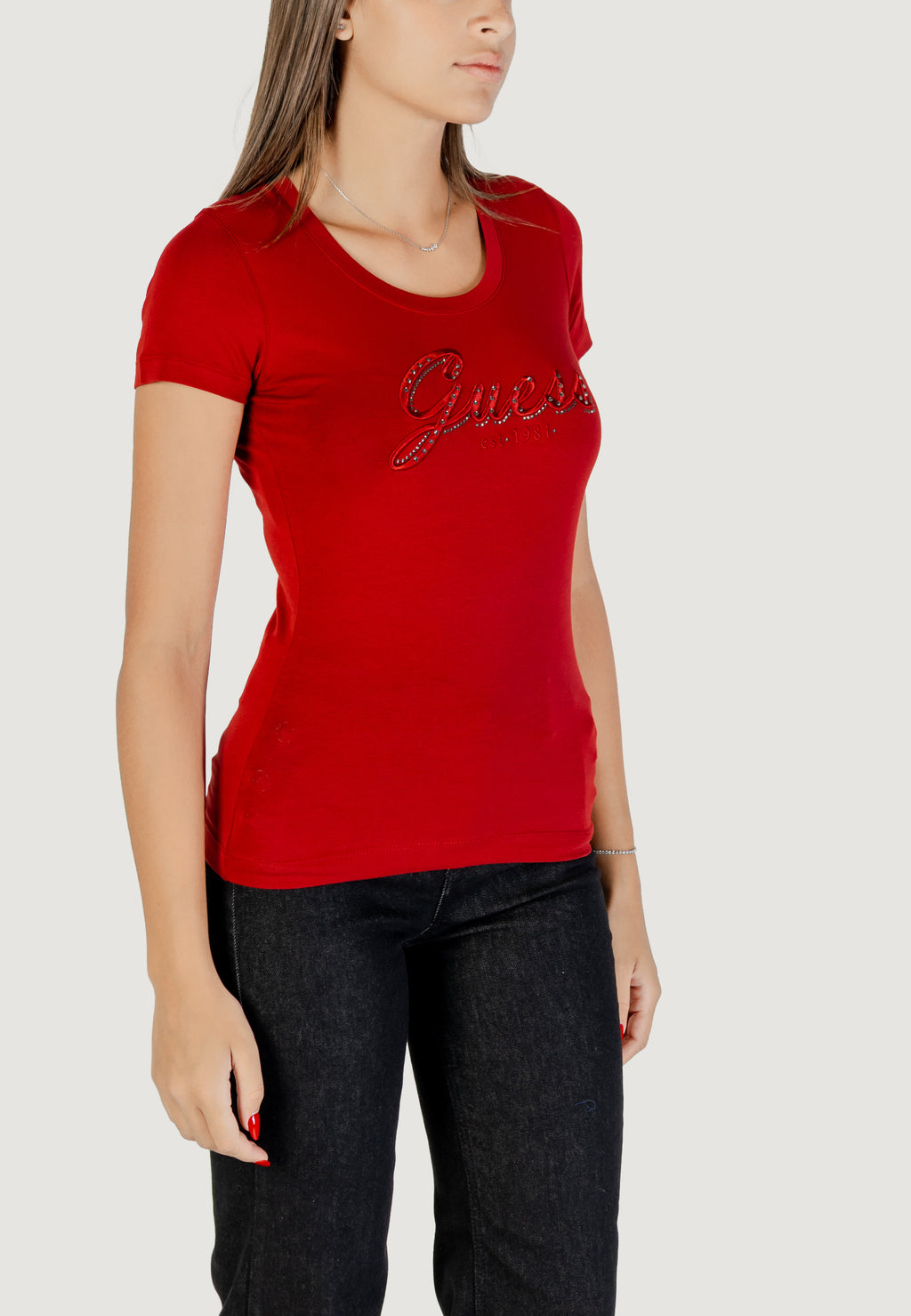 T-shirts Guess CN SS EMBRO SCRIPT LOGO TEE