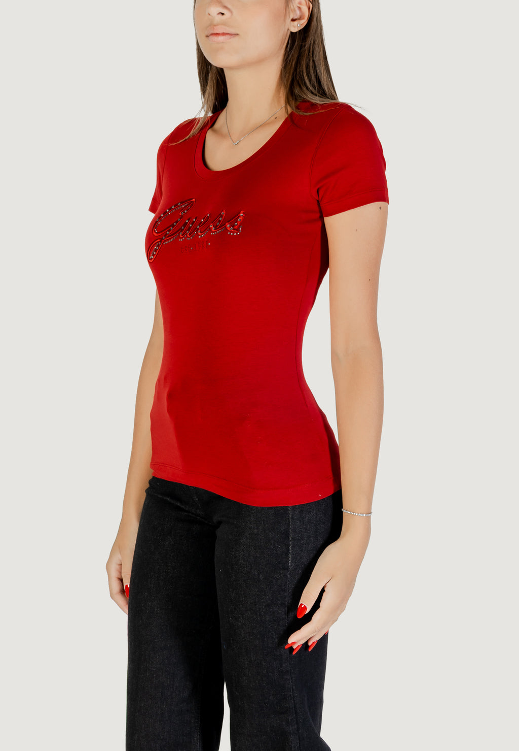 T-shirts Guess CN SS EMBRO SCRIPT LOGO TEE