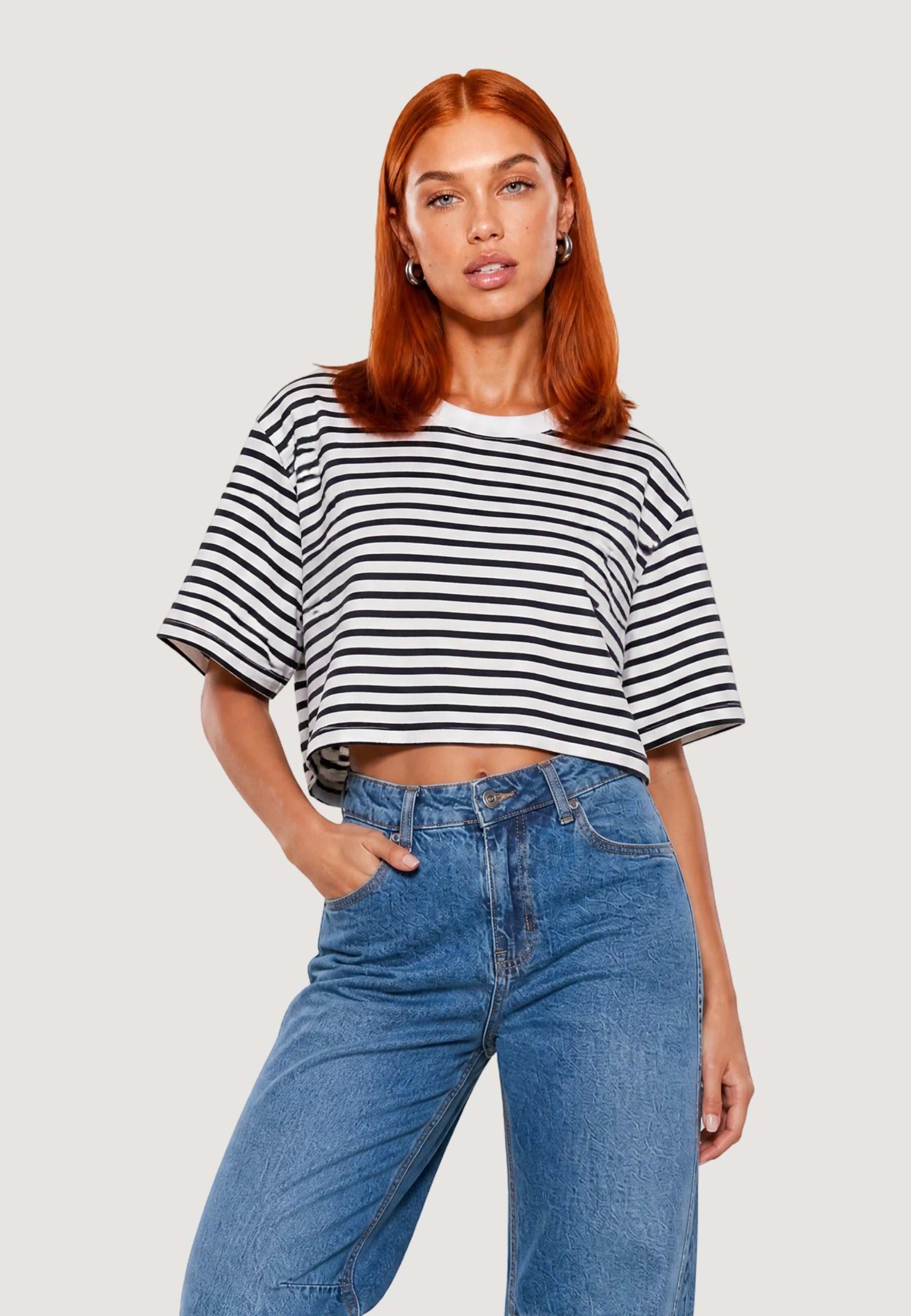 T-shirts I am Top Cotone Righe