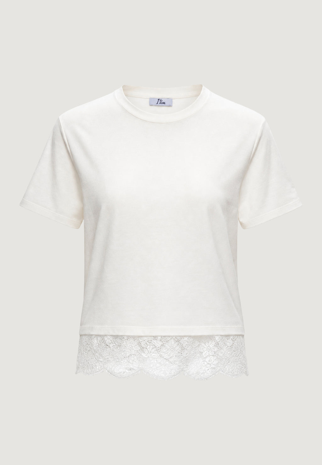 T-shirt I am T-shirt Cotone Pizzo