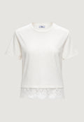 T-shirt I am T-shirt Cotone Pizzo