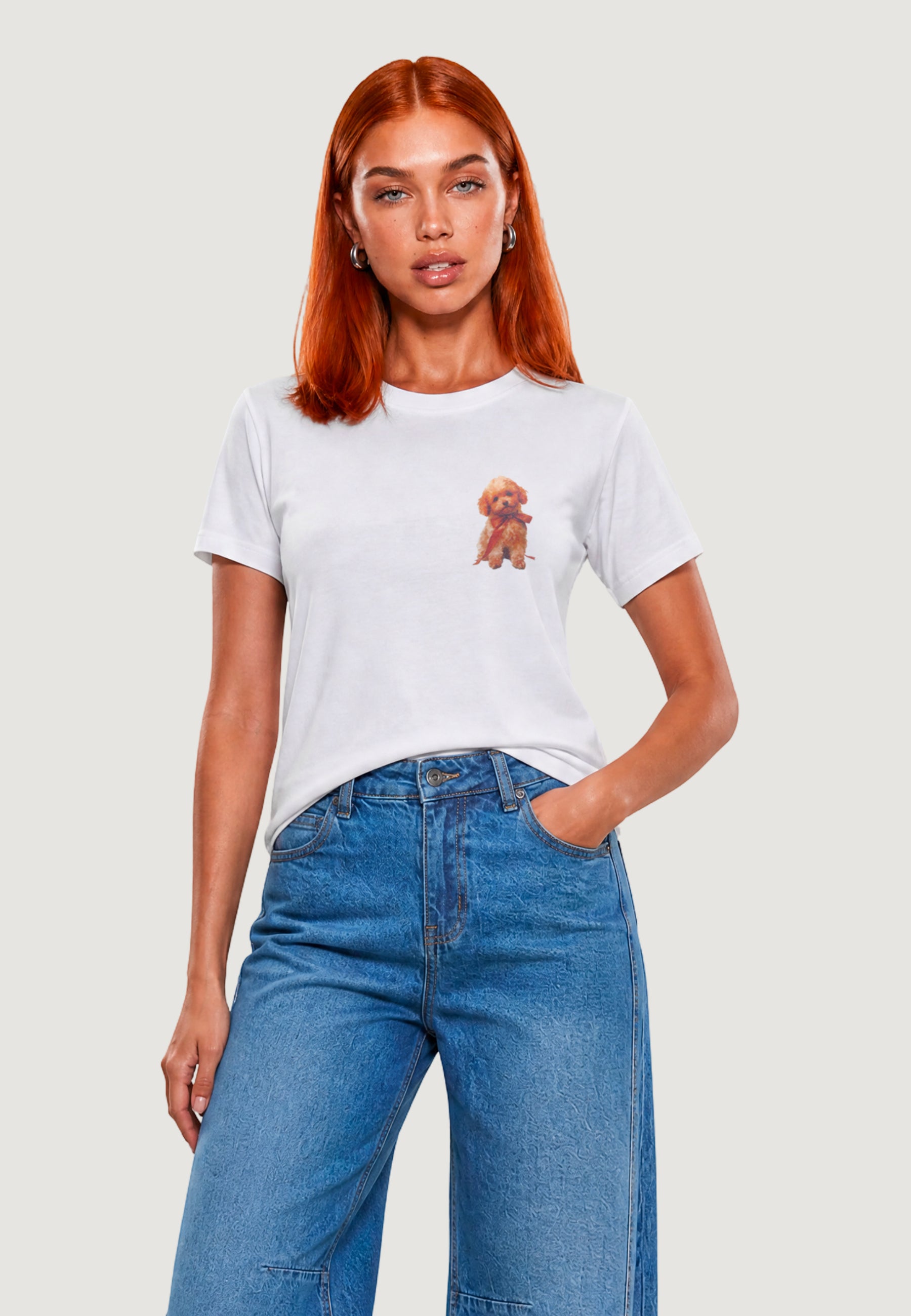 T-shirt I am T-SHIRT HEAVY COTTON STAMPA BARBONCINO