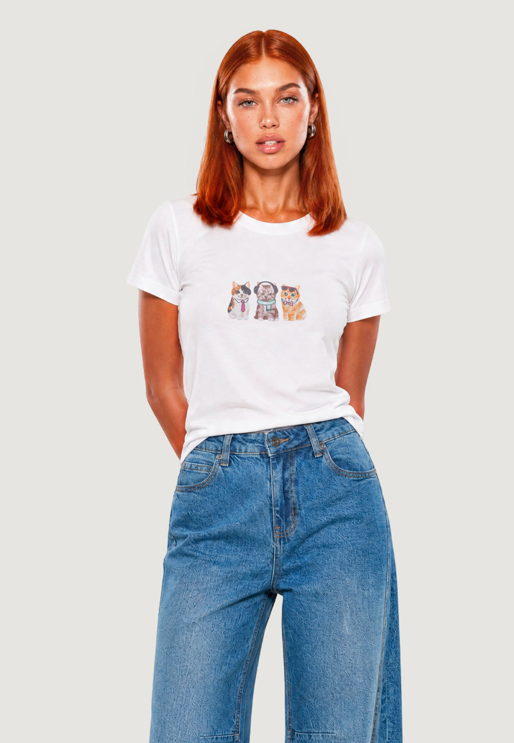 T-shirts I am T-SHIRT HEAVY COTTON STAMPA GATTINI
