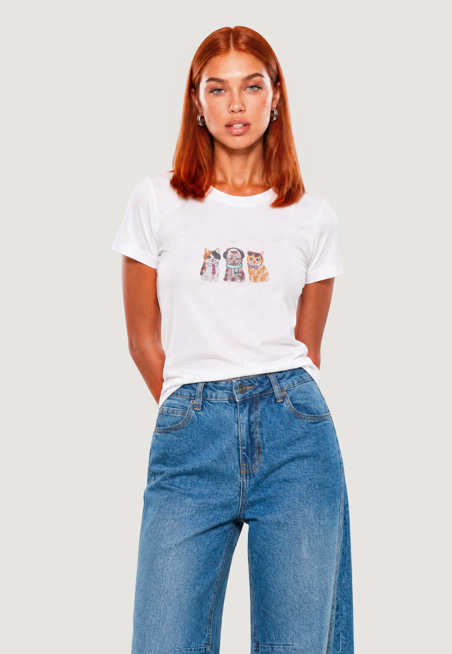 T-shirt I am T-SHIRT HEAVY COTTON STAMPA GATTINI