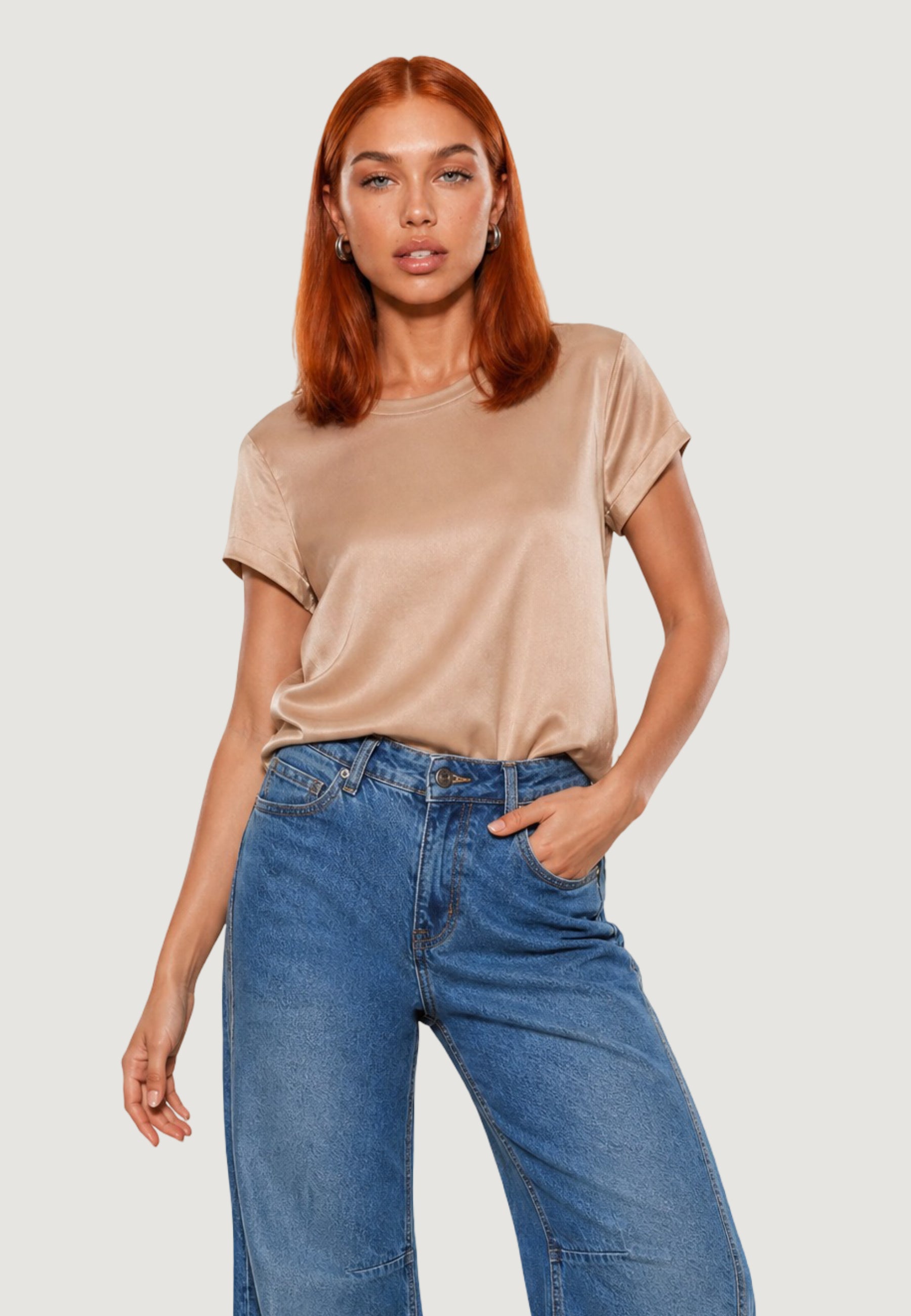 T-shirt I am Top Viscosa Satinato